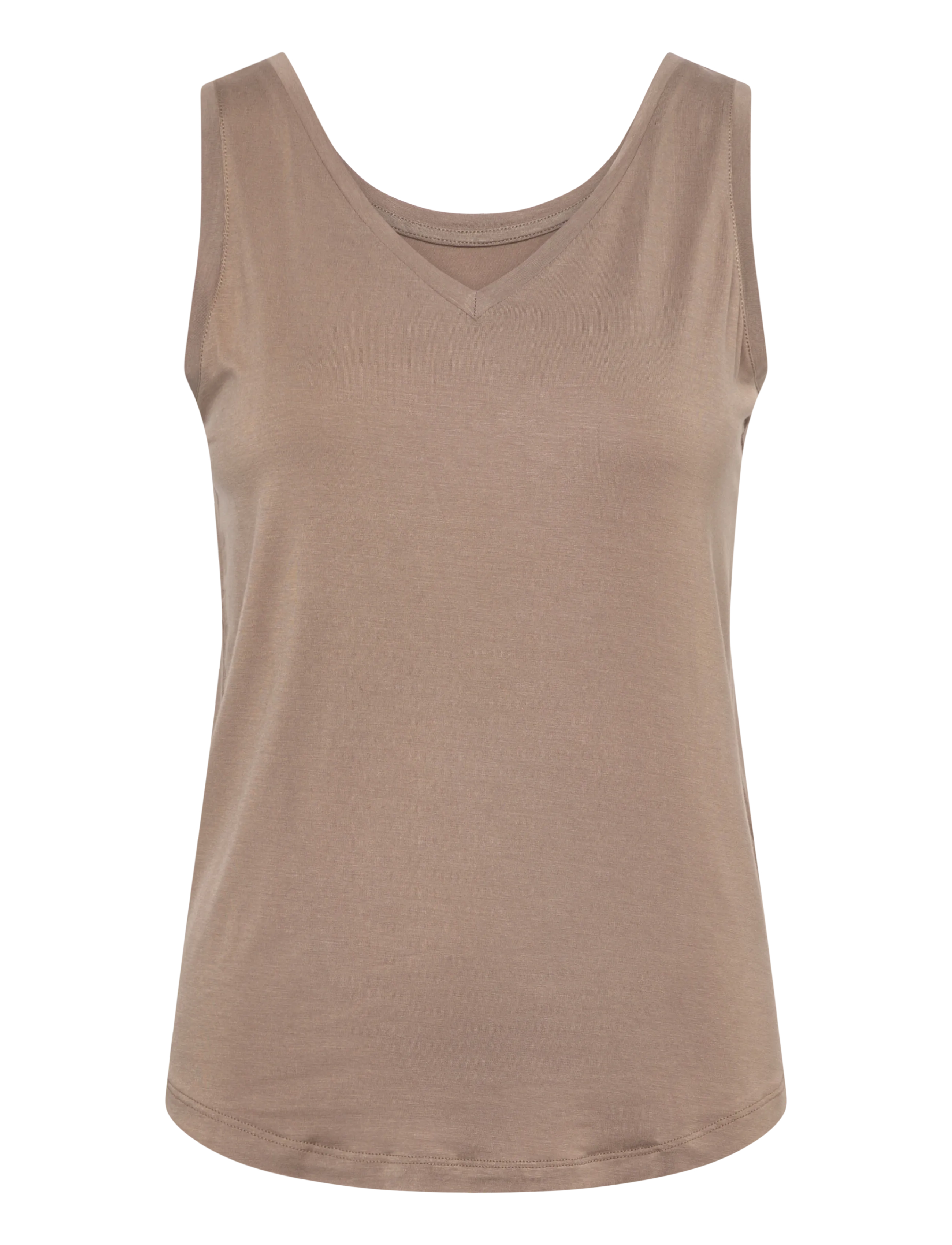 Culture CUpoppy VO-neck Tank Top. - Kleidung - TIMBER WOLF / brown