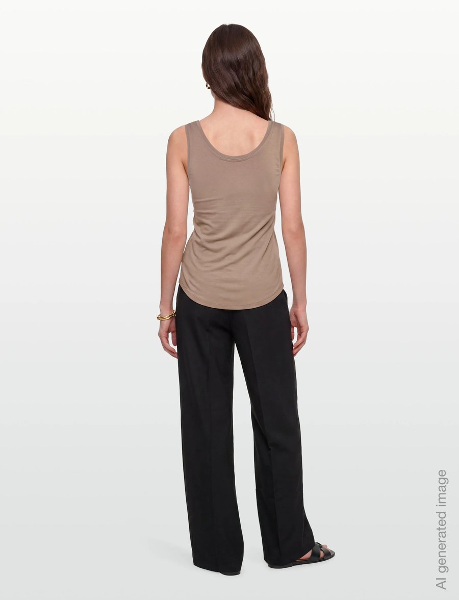 Culture - CUpoppy VO-neck Tank Top. - sleeveless tops - timber wolf - 4