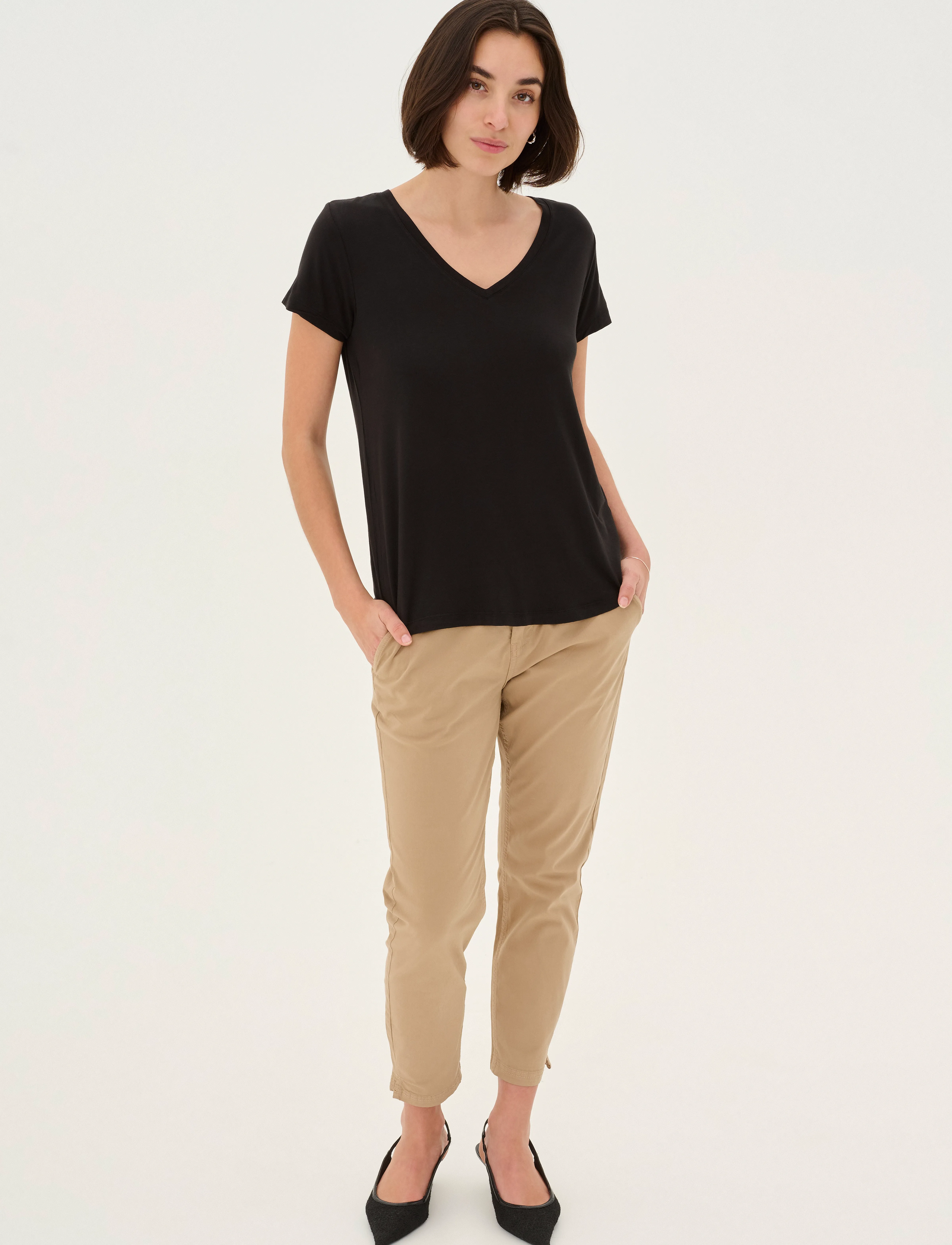 Culture - CUpoppy V-neck T-Shirt - stuttermarbolir - black - 3