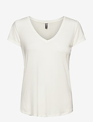 Culture - CUpoppy V-neck T-Shirt - lägsta priserna - spring gardenia - 0