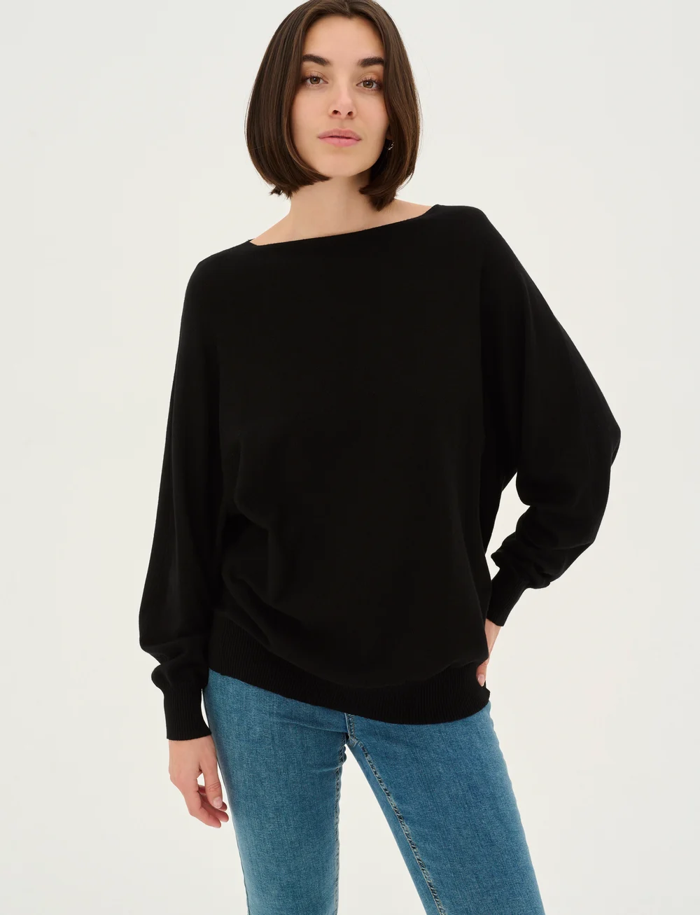 Culture - CUannemarie Batwing Jumper - stickade tröjor - black - 0