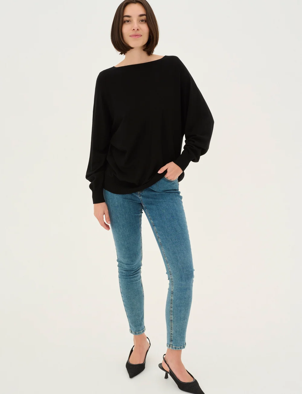 Culture - CUannemarie Batwing Jumper - stickade tröjor - black - 3