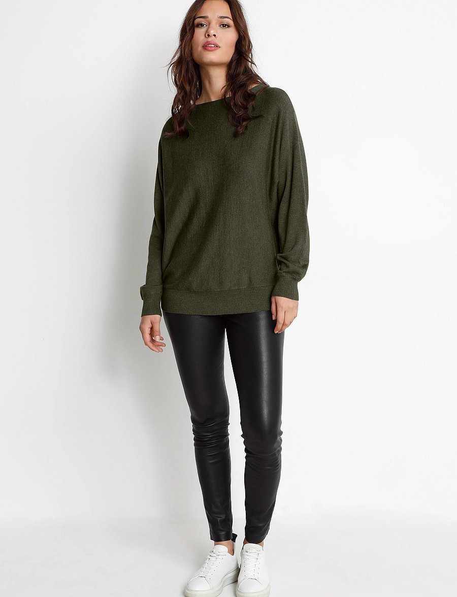 Culture - CUannemarie Batwing Jumper - jumpers - olive night melange - 3