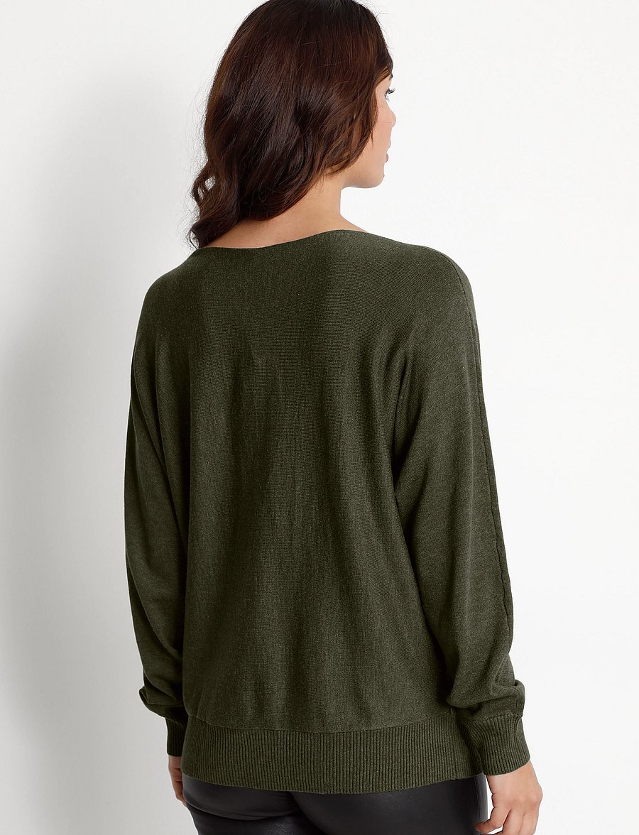 Culture - CUannemarie Batwing Jumper - jumpers - olive night melange - 4