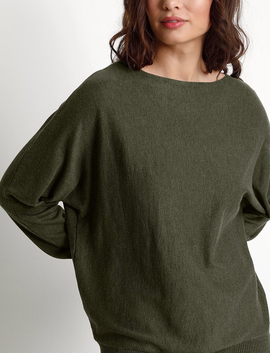 Culture - CUannemarie Batwing Jumper - jumpers - olive night melange - 5
