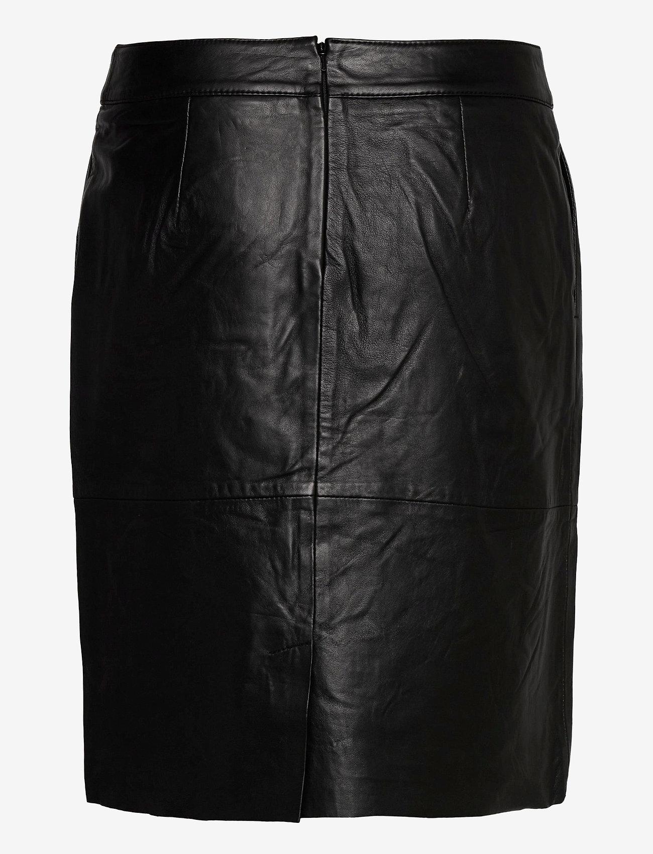 Culture - CUberta Leather Skirt - nederdele i læder - black - 1