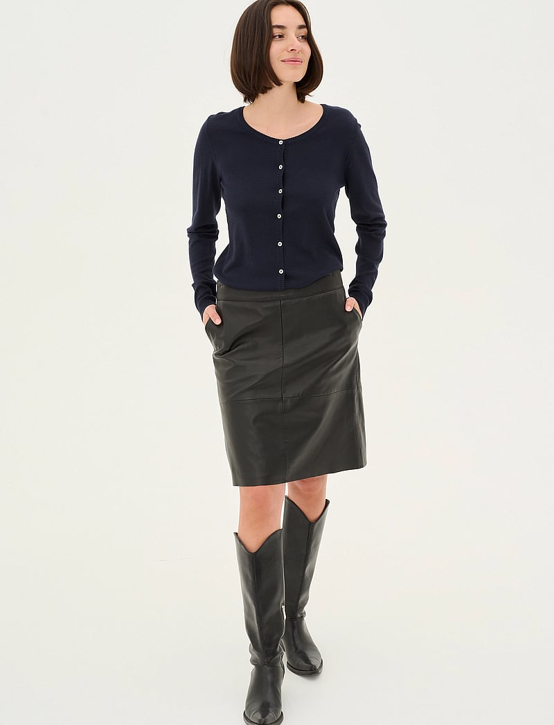 Culture - CUberta Leather Skirt - skinnkjolar - black - 3