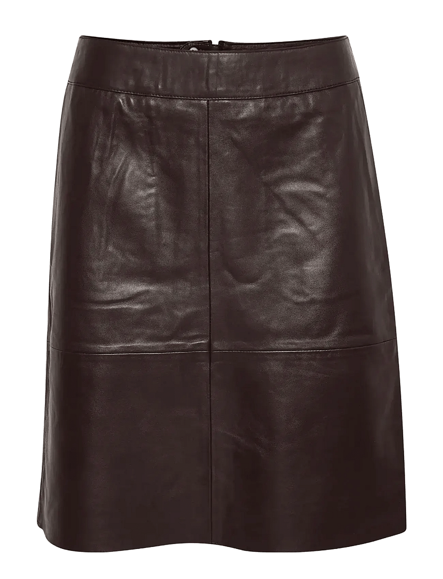 Culture - CUberta Leather Skirt - nahkseelikud - coffee bean - 1