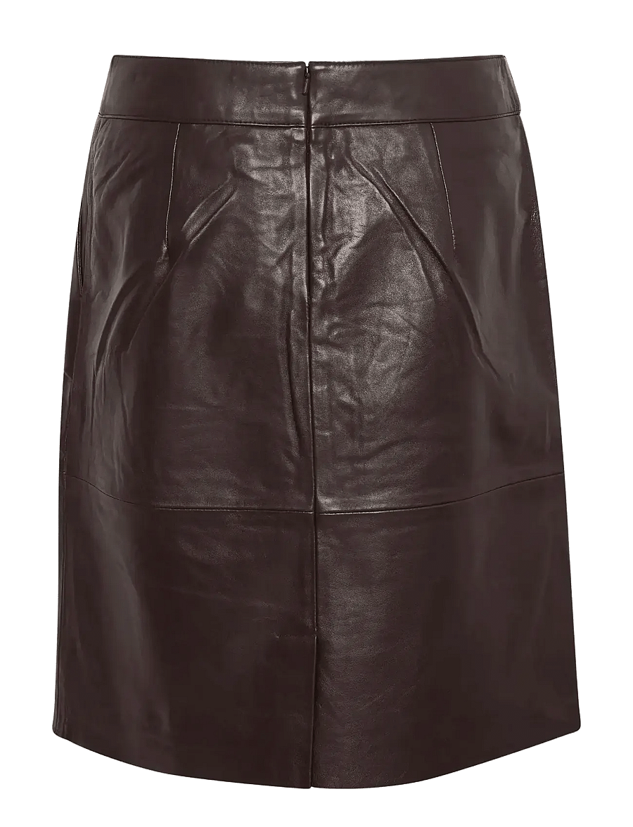 Culture - CUberta Leather Skirt - nahkseelikud - coffee bean - 2