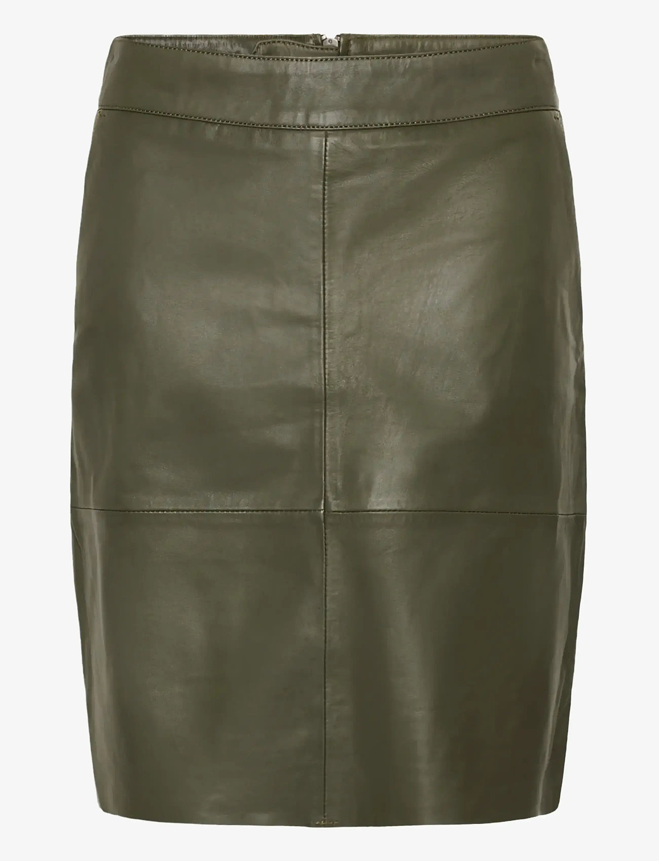 Culture - CUberta Leather Skirt - lederröcke - olive night - 0