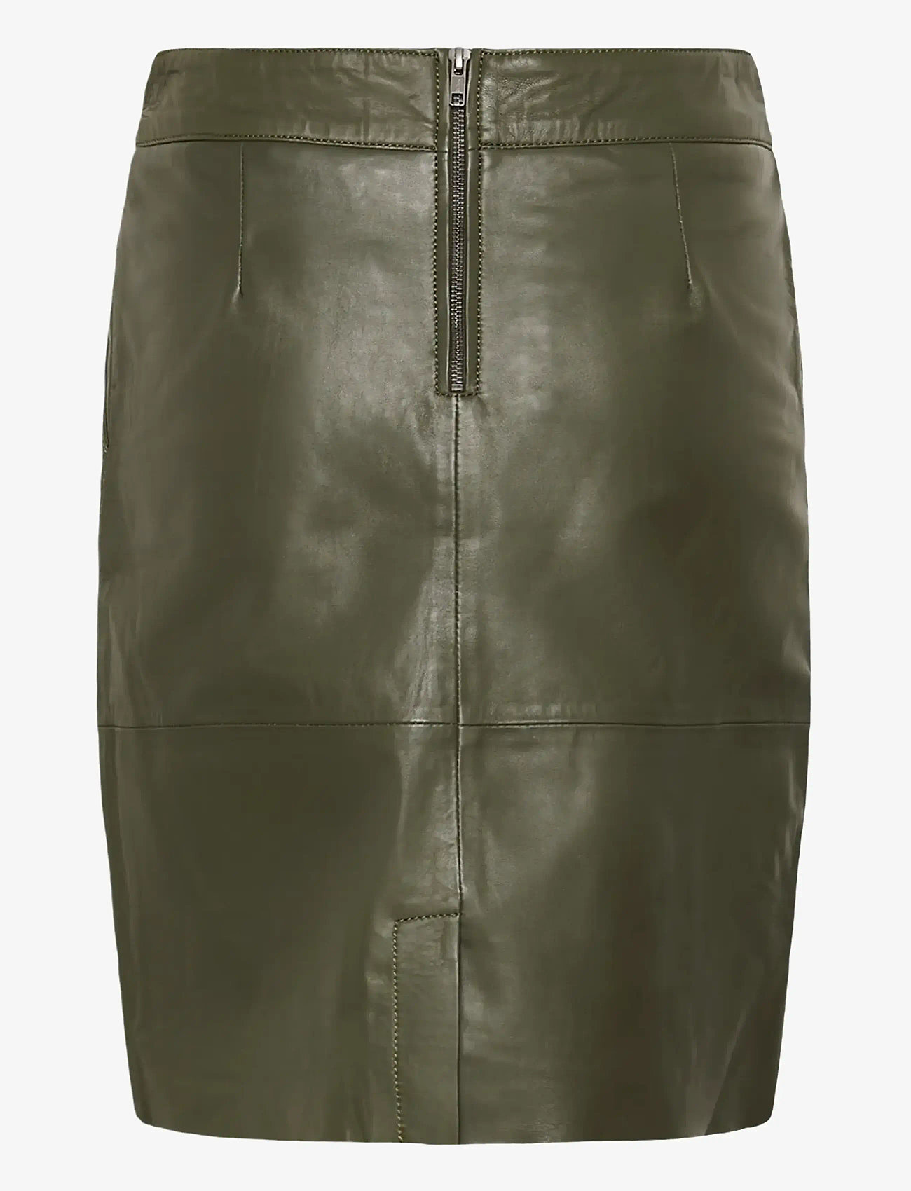 Culture - CUberta Leather Skirt - lederröcke - olive night - 1