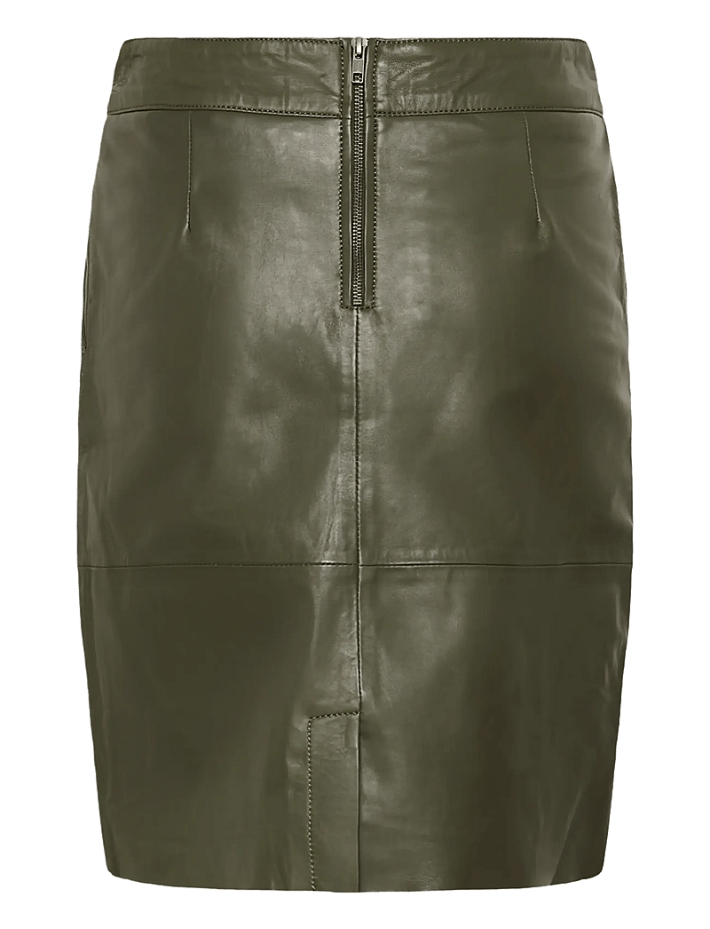 Culture - CUberta Leather Skirt - lederröcke - olive night - 1