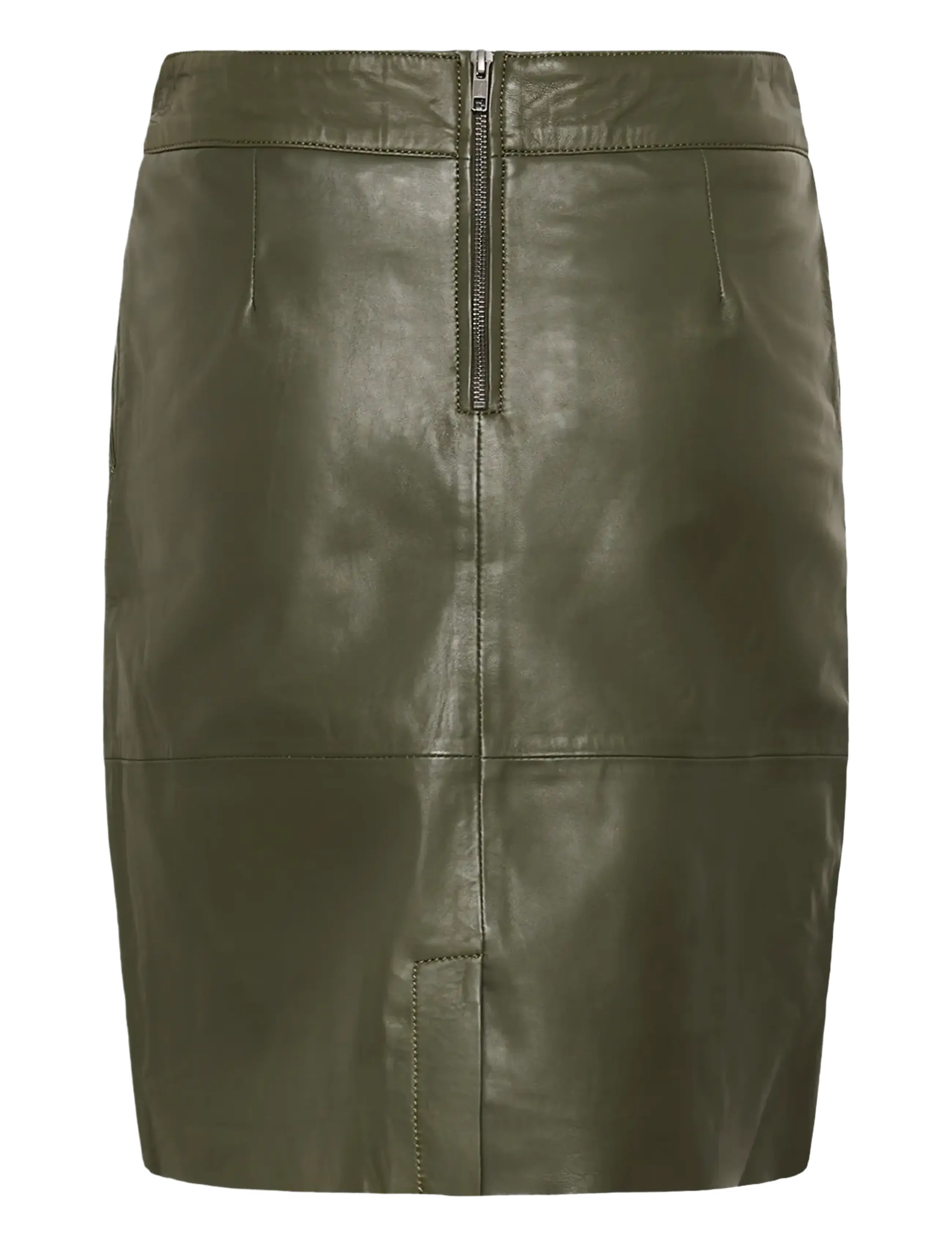 Culture - CUberta Leather Skirt - lederröcke - olive night - 1