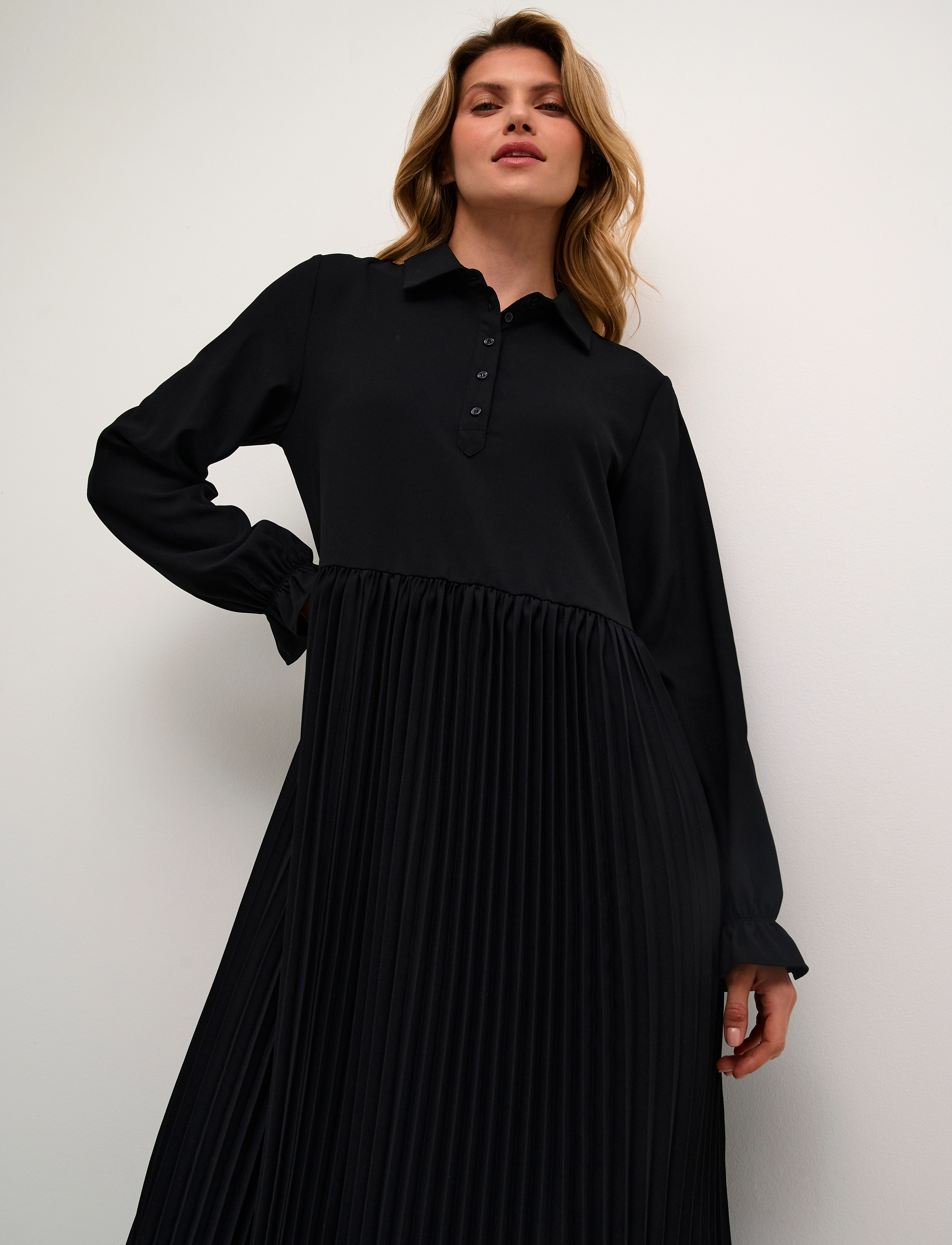 Culture - CUbetty Dress - skjortekjoler - black solid - 5