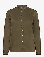 Culture - CUantoinett Button Shirt - långärmade skjortor - burnt olive - 0