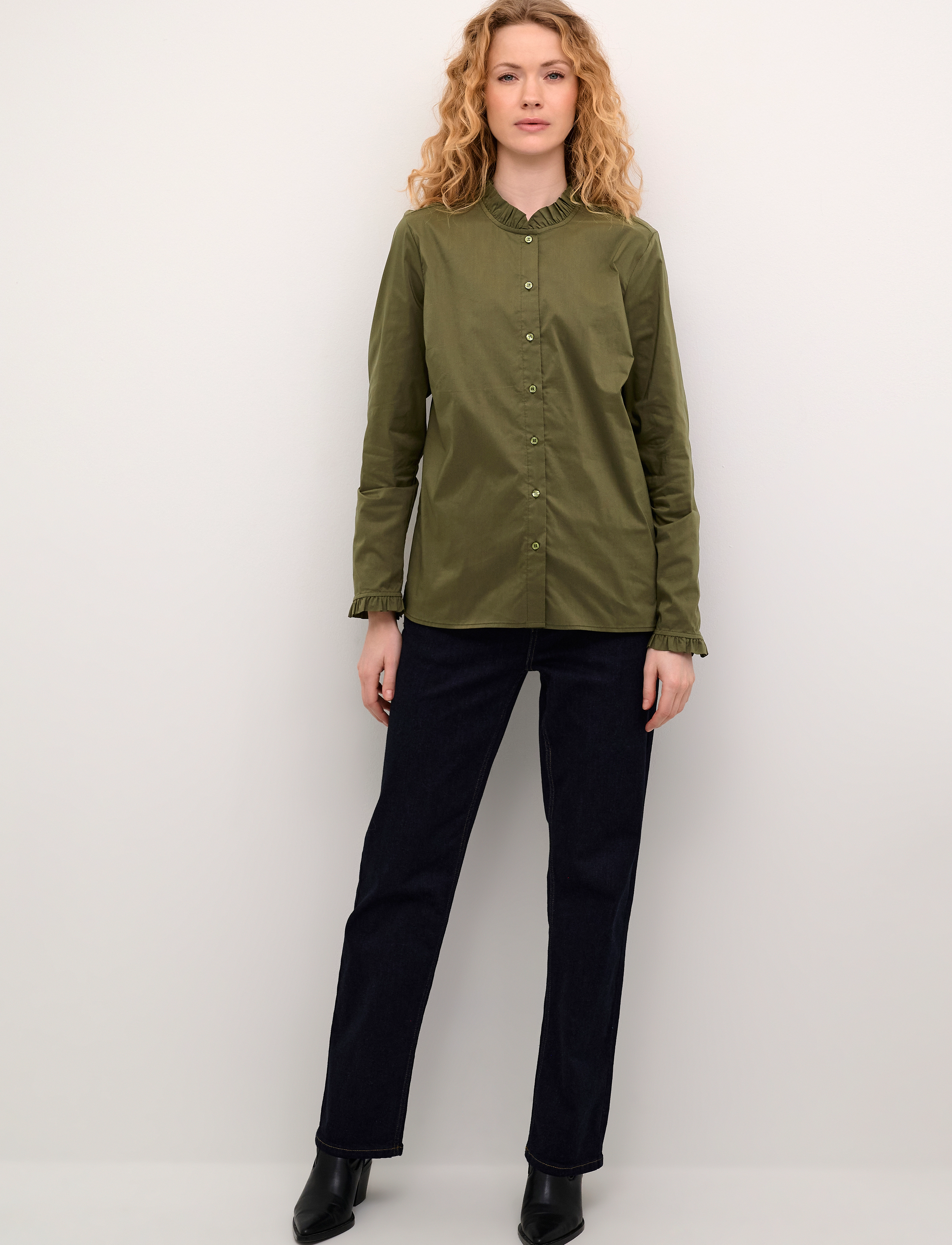 Culture - CUantoinett Button Shirt - langærmede skjorter - olive night - 3