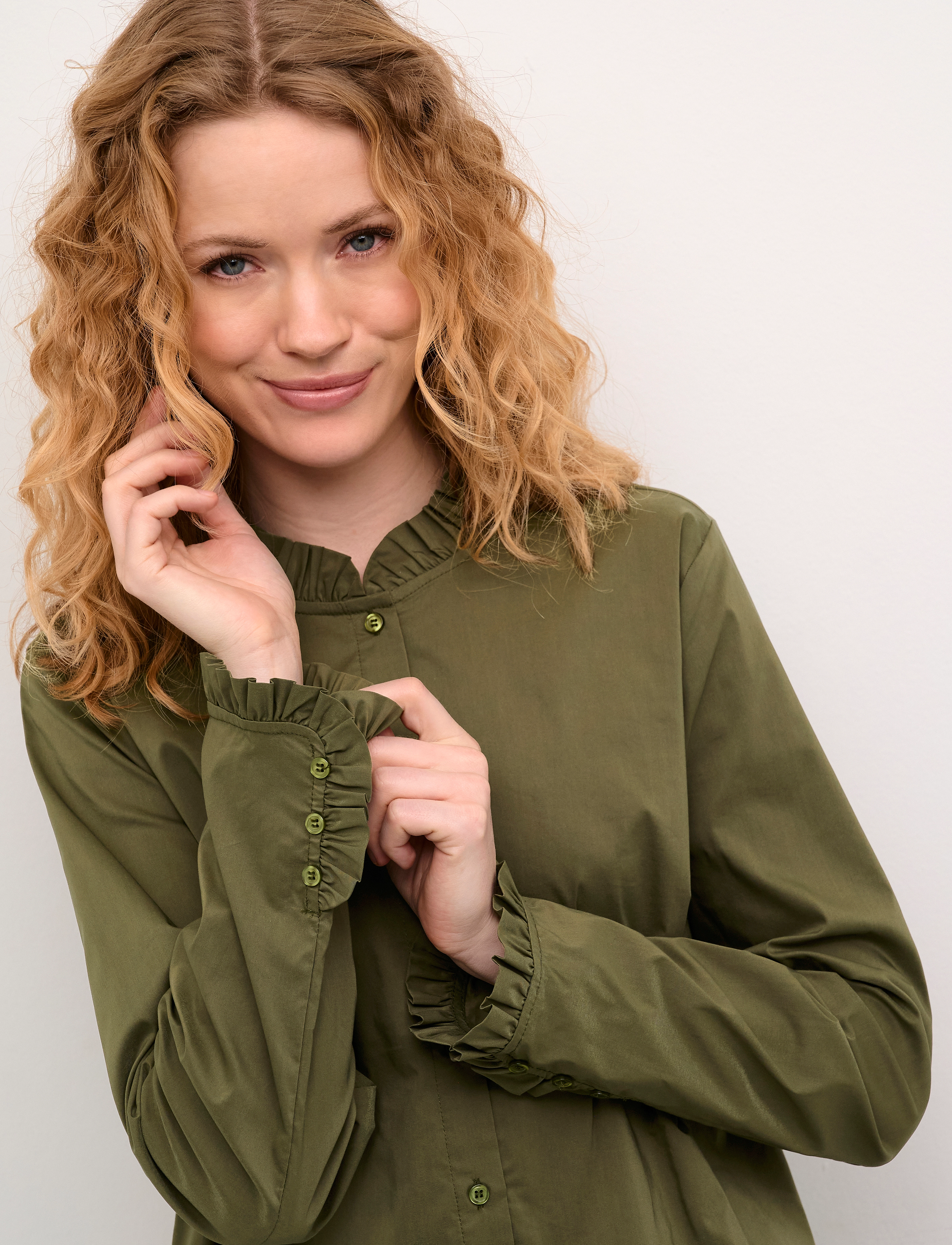 Culture - CUantoinett Button Shirt - langærmede skjorter - olive night - 5