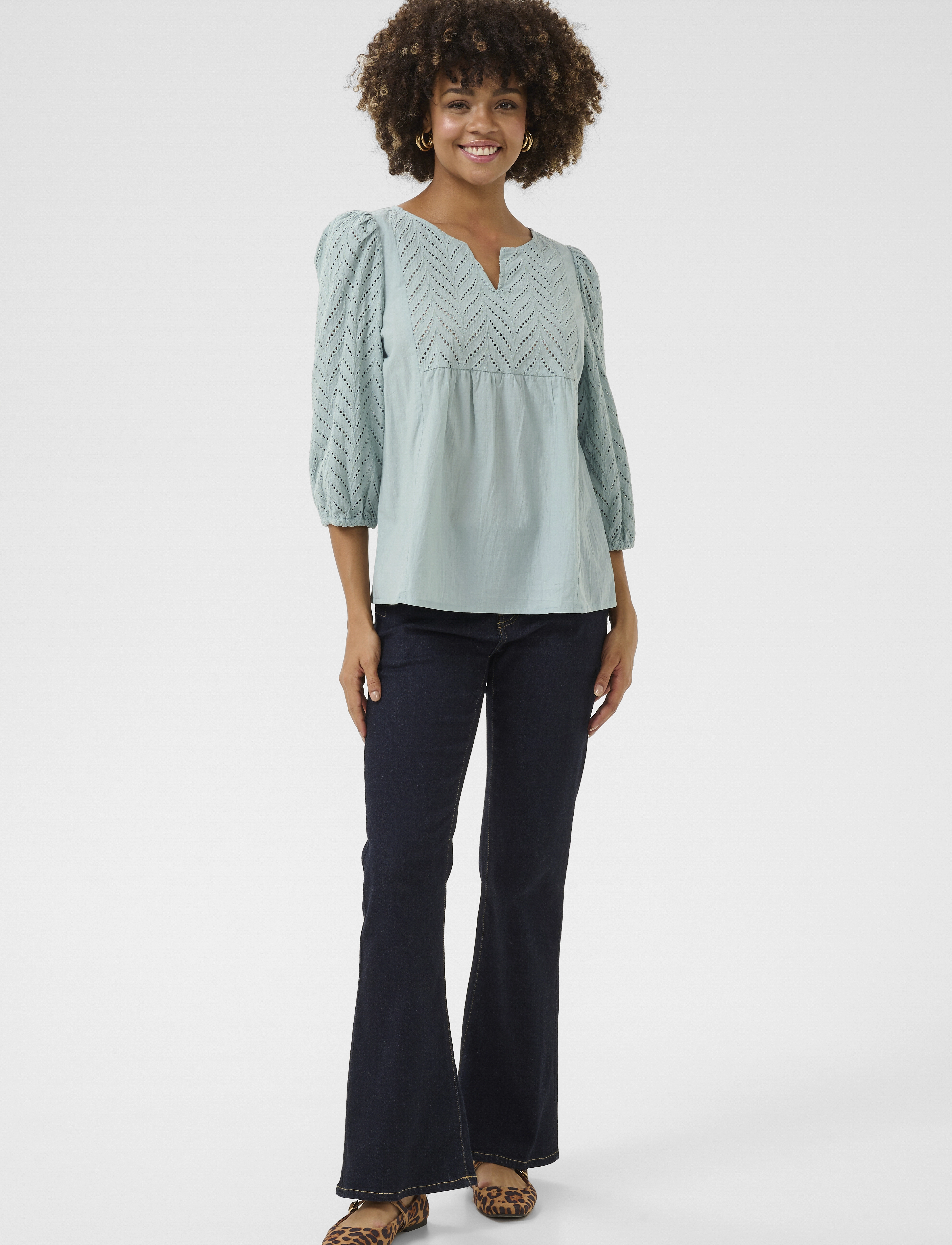 Culture - CUtoril Blouse - kortärmade blusar - green milieu - 3