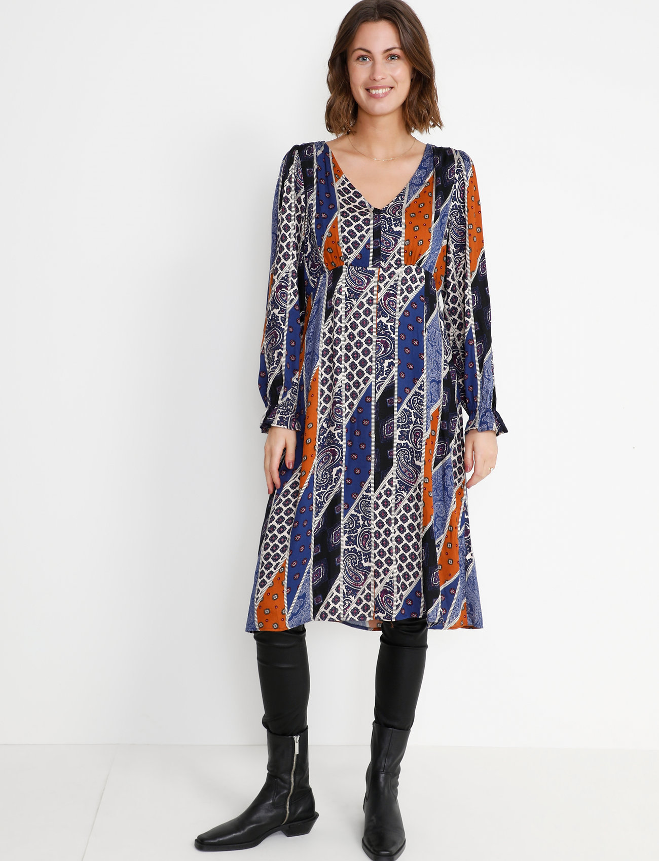 Culture - CUtara Short Dress - midi dresses - caramel café - 3