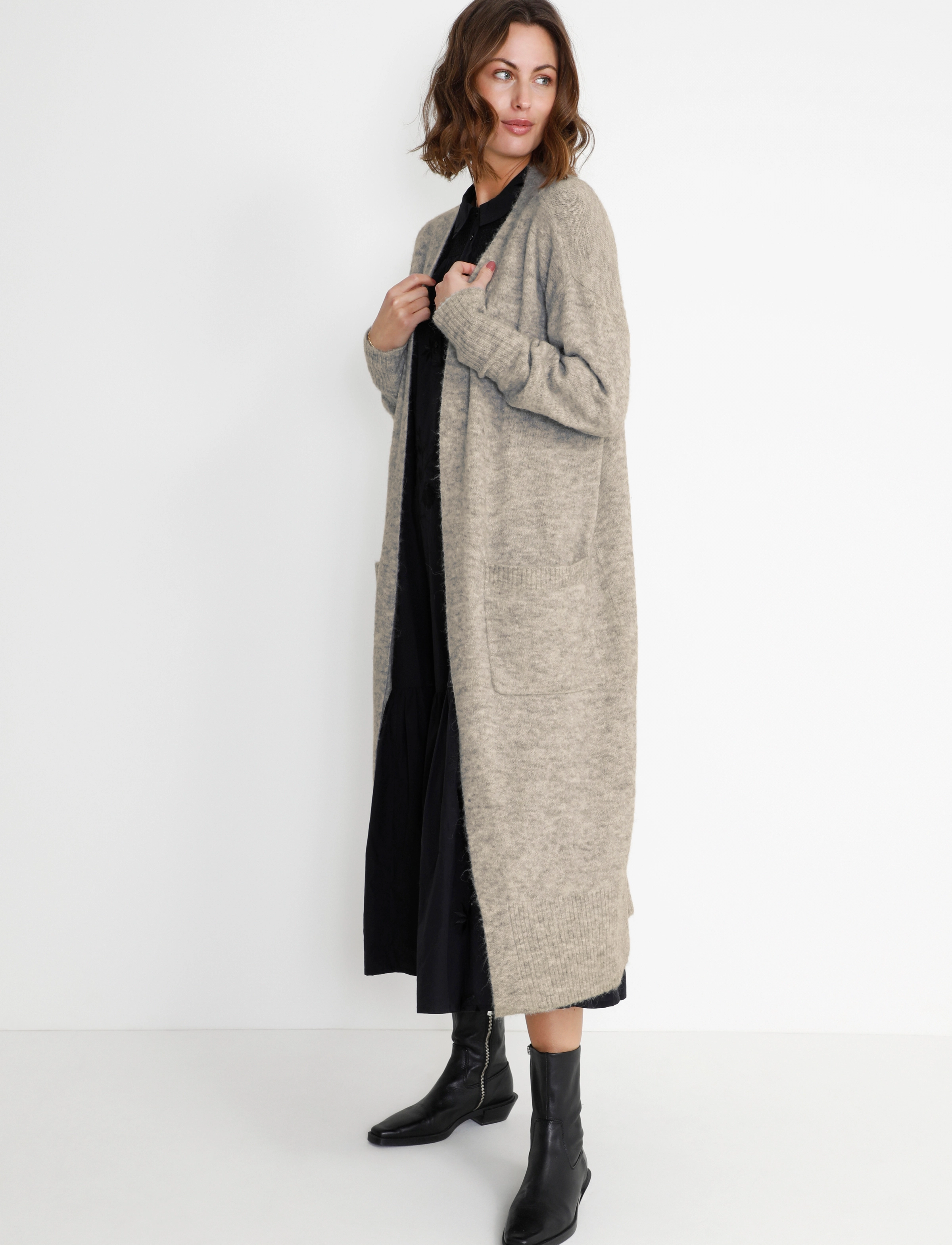 Culture - CUzidsel Long Cardigan - grey melange - 2