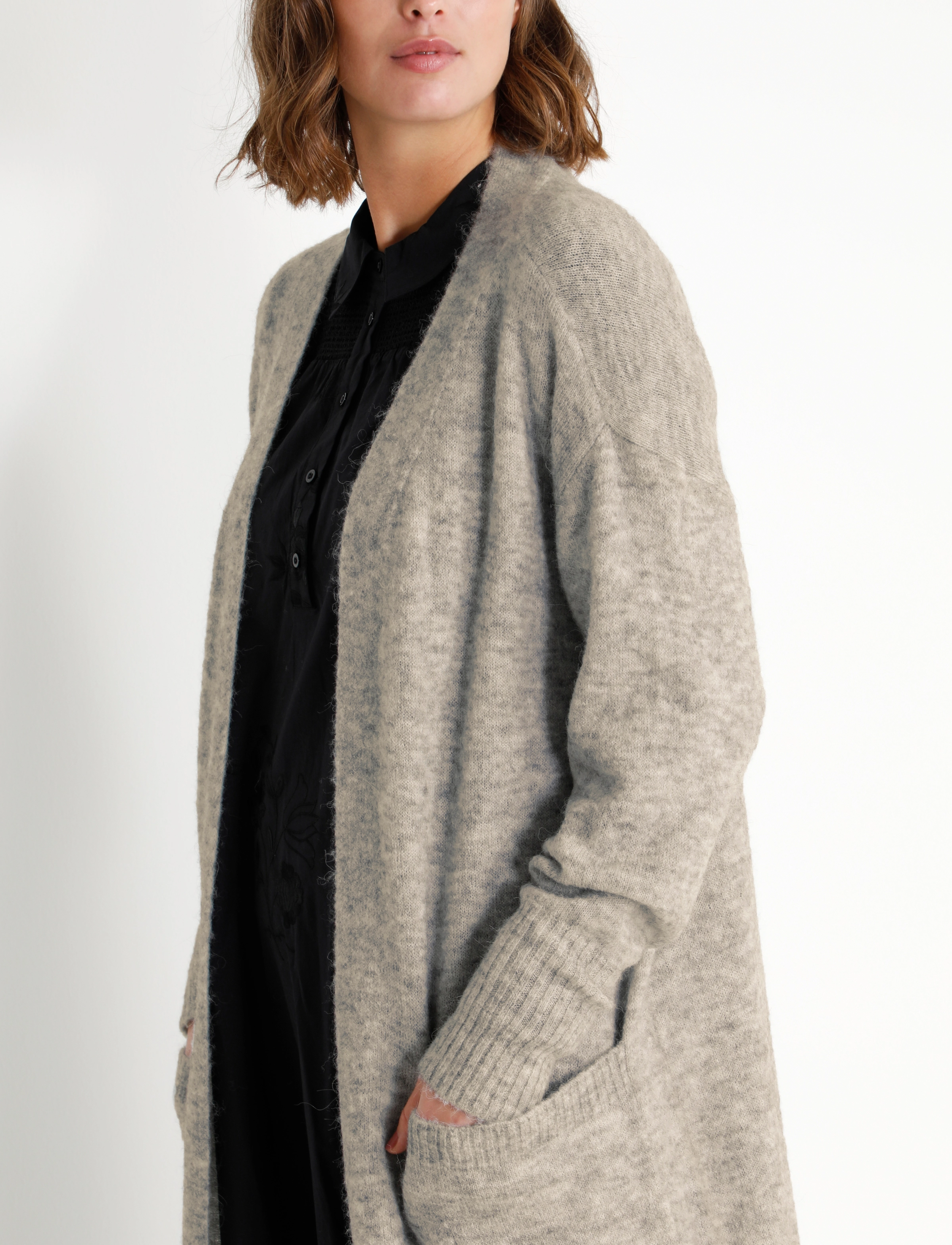 Culture - CUzidsel Long Cardigan - grey melange - 4