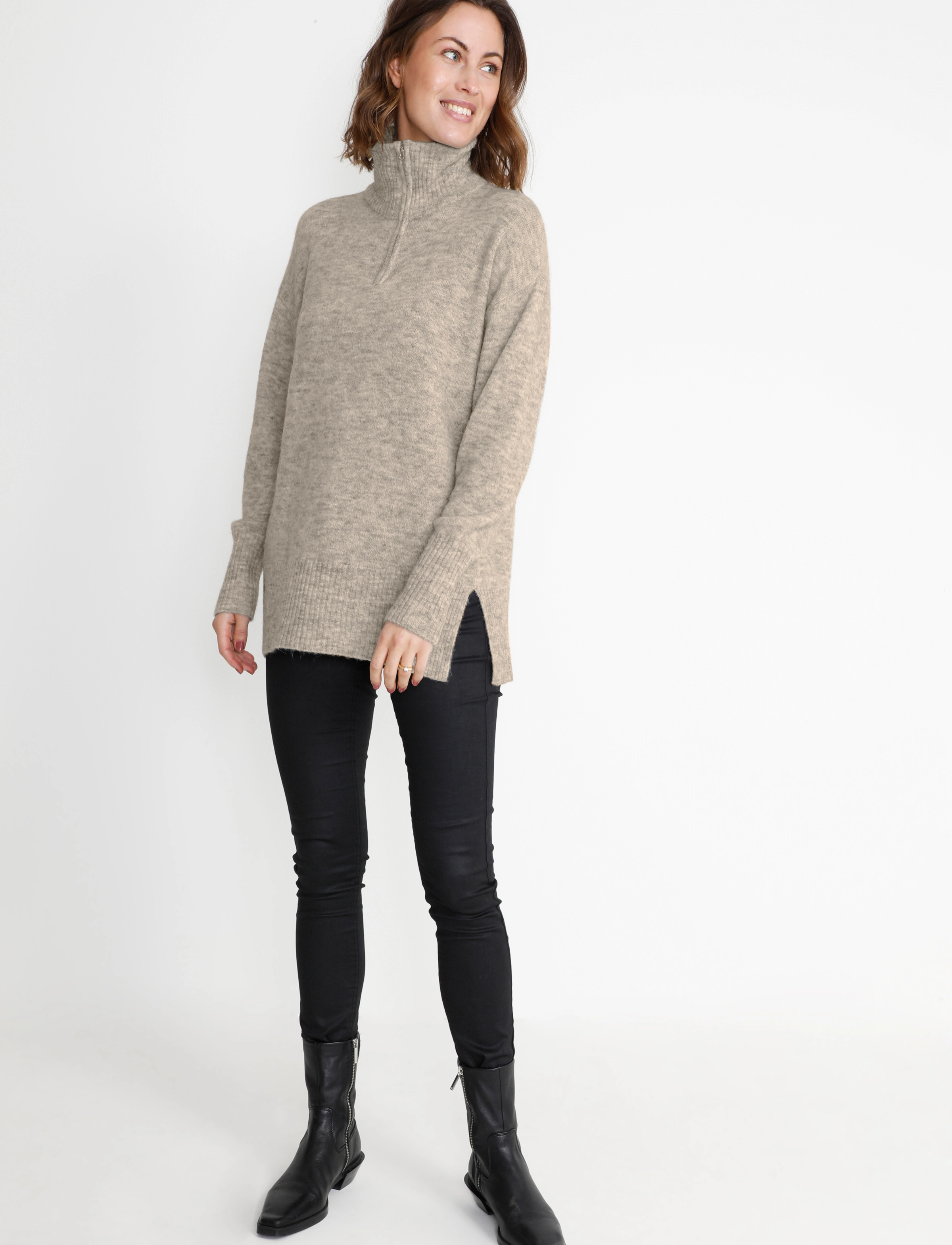 Culture - CUzidsel Zipper Pullover - grey melange - 3