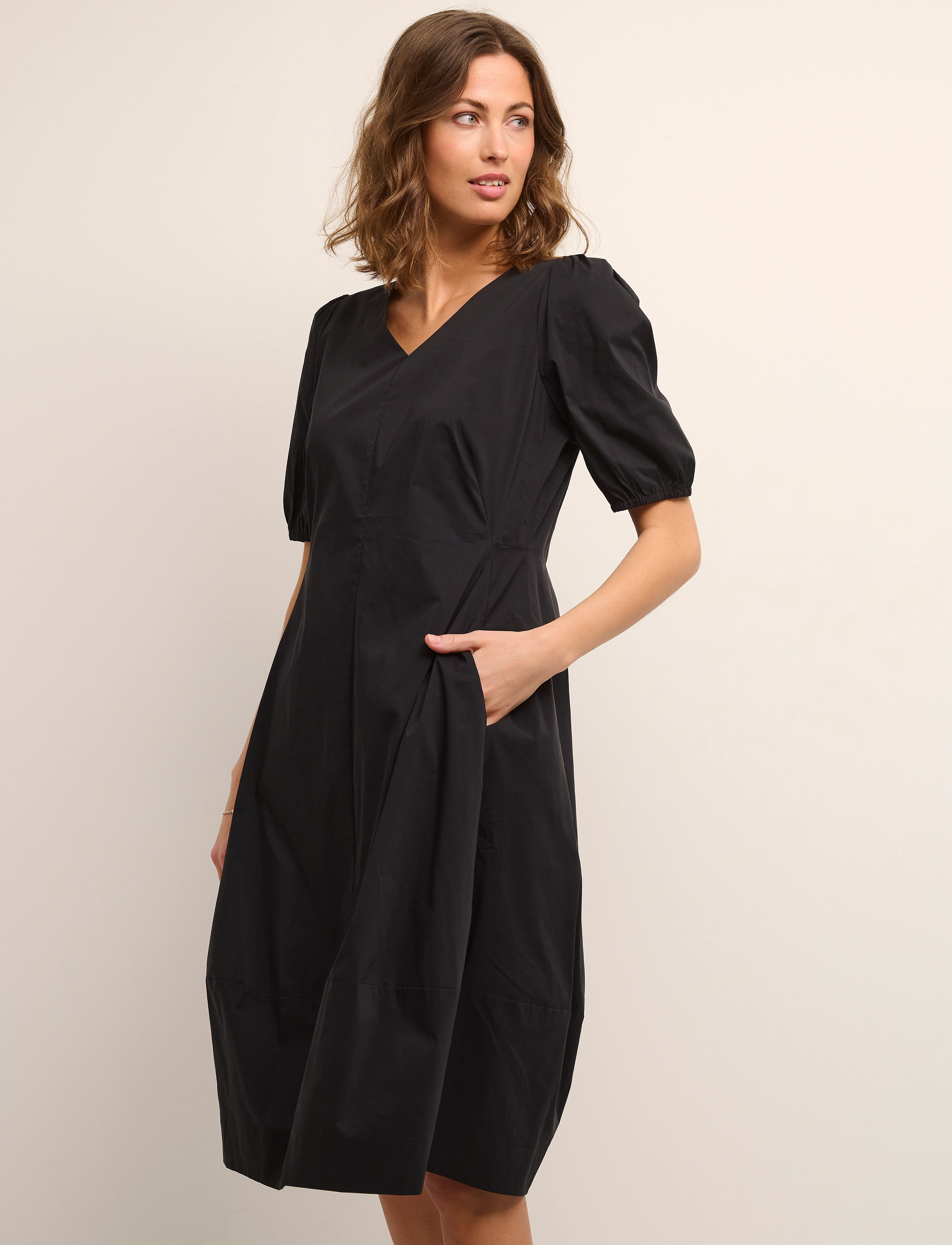 Culture Cuantoinett Ss Dress, Kvinder, Pufærmekjole, Sort, Str: XL
