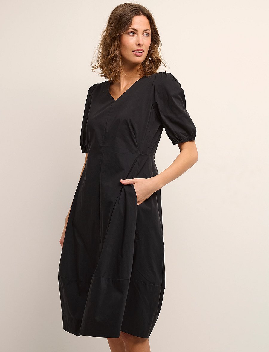 Culture - CUantoinett SS Dress - midikleider - black - 0