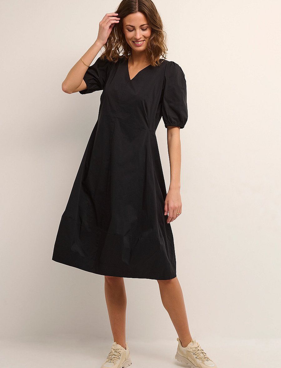 Culture - CUantoinett SS Dress - midikleider - black - 3