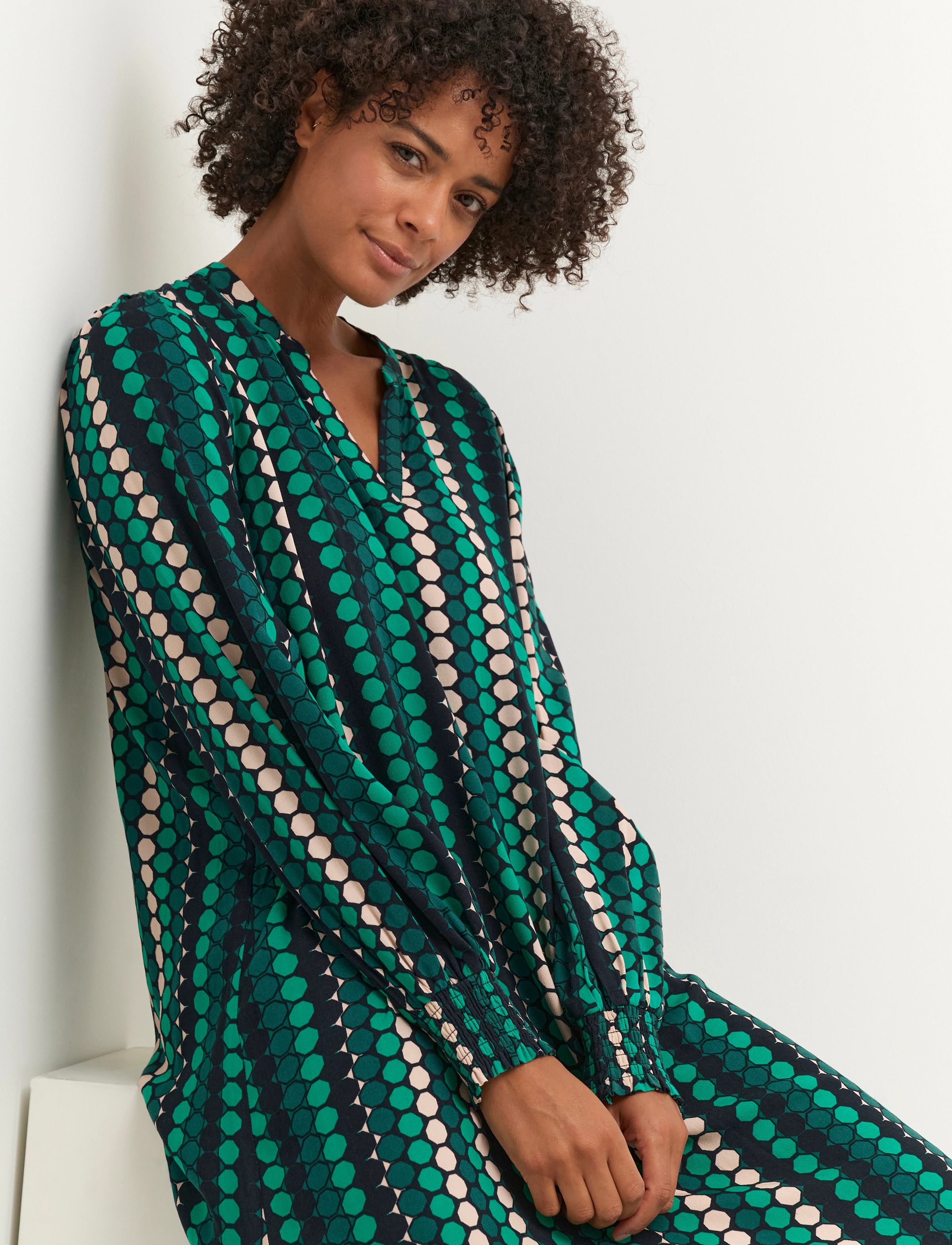 Culture - CUsuzy Giselle LS Dress - midiklänningar - parakeet - 5
