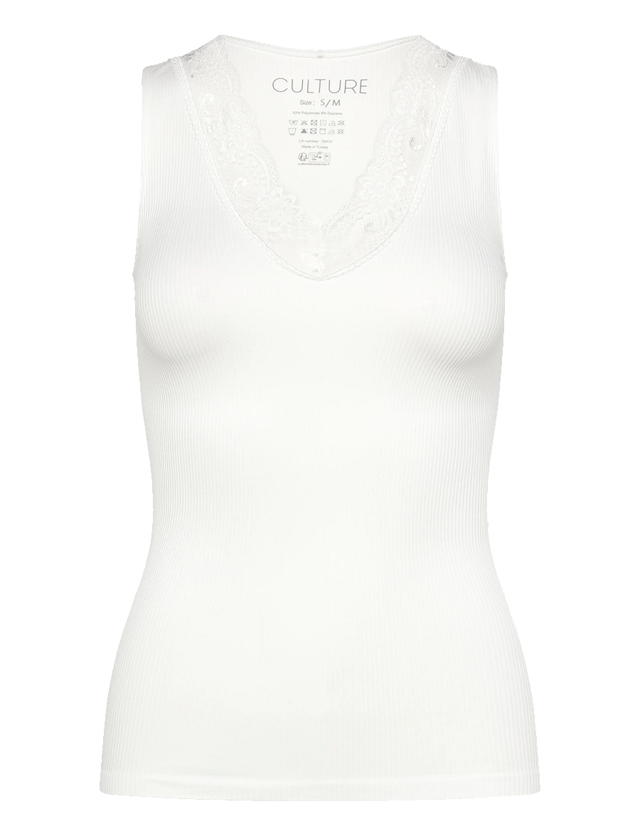 Culture - CUcamilla Rib Top - tanktops - spring gardenia - 0