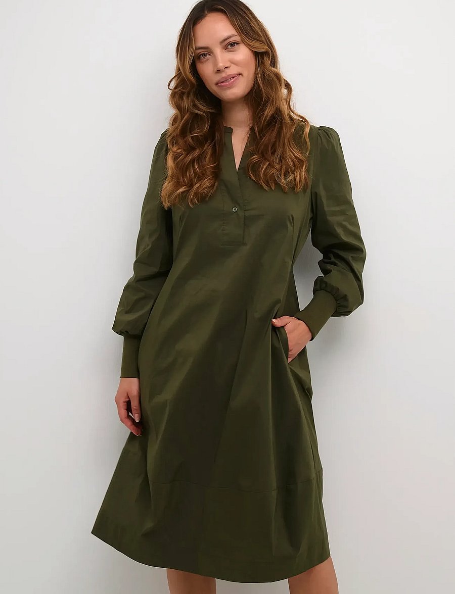 Culture - CUantoinett Rib Dress - robes midi - burnt olive - 0