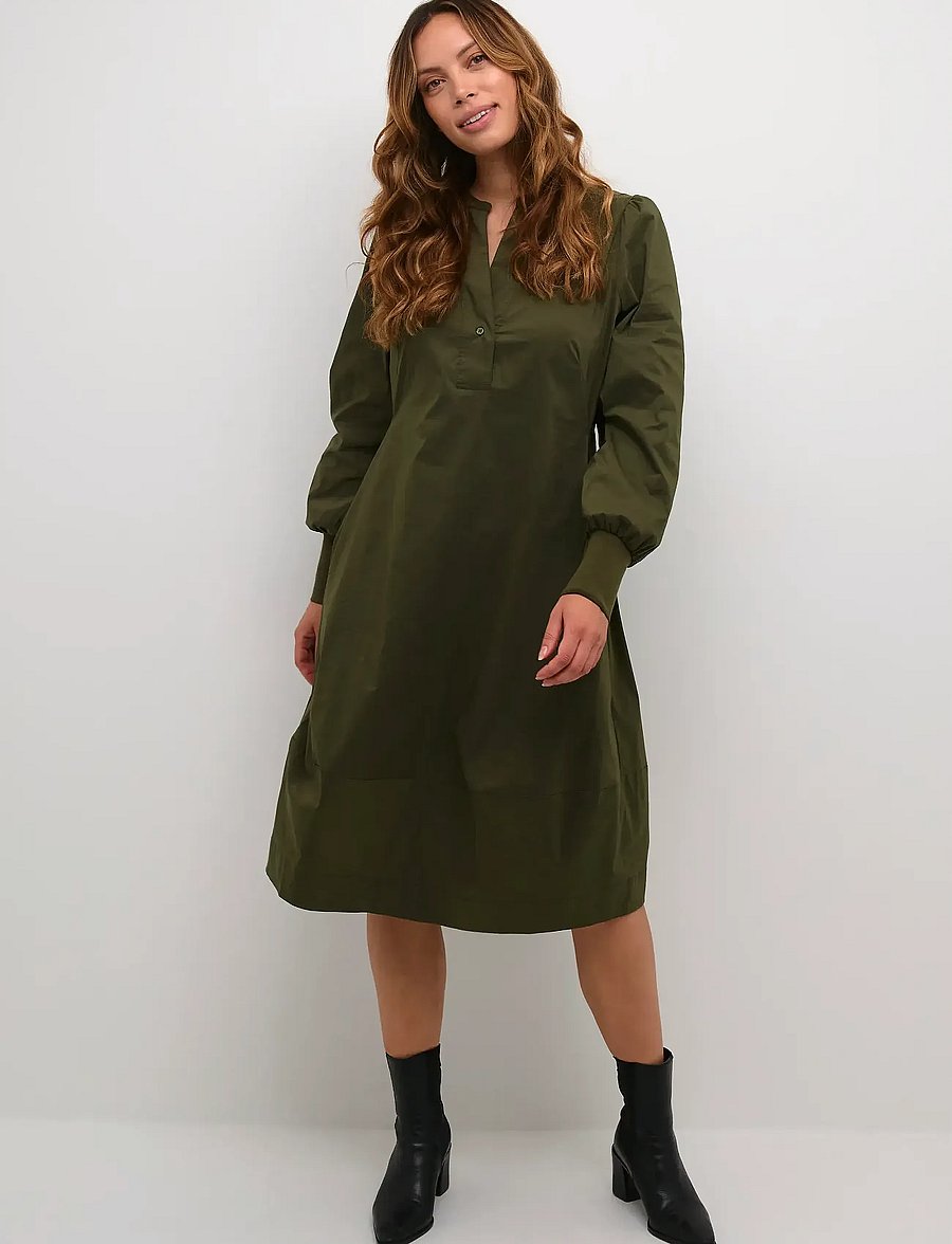 Culture - CUantoinett Rib Dress - robes midi - burnt olive - 3