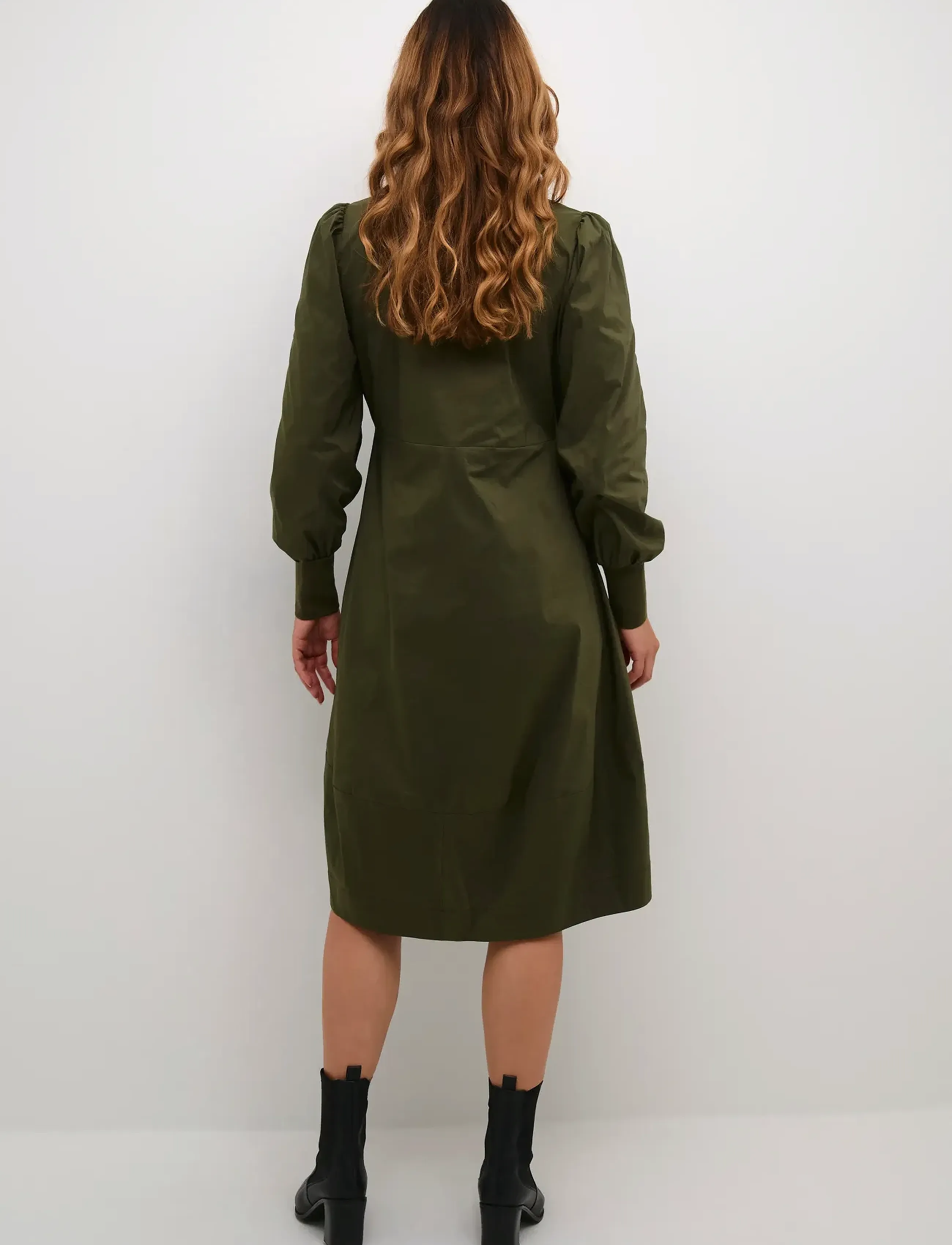 Culture - CUantoinett Rib Dress - midiklänningar - burnt olive - 4