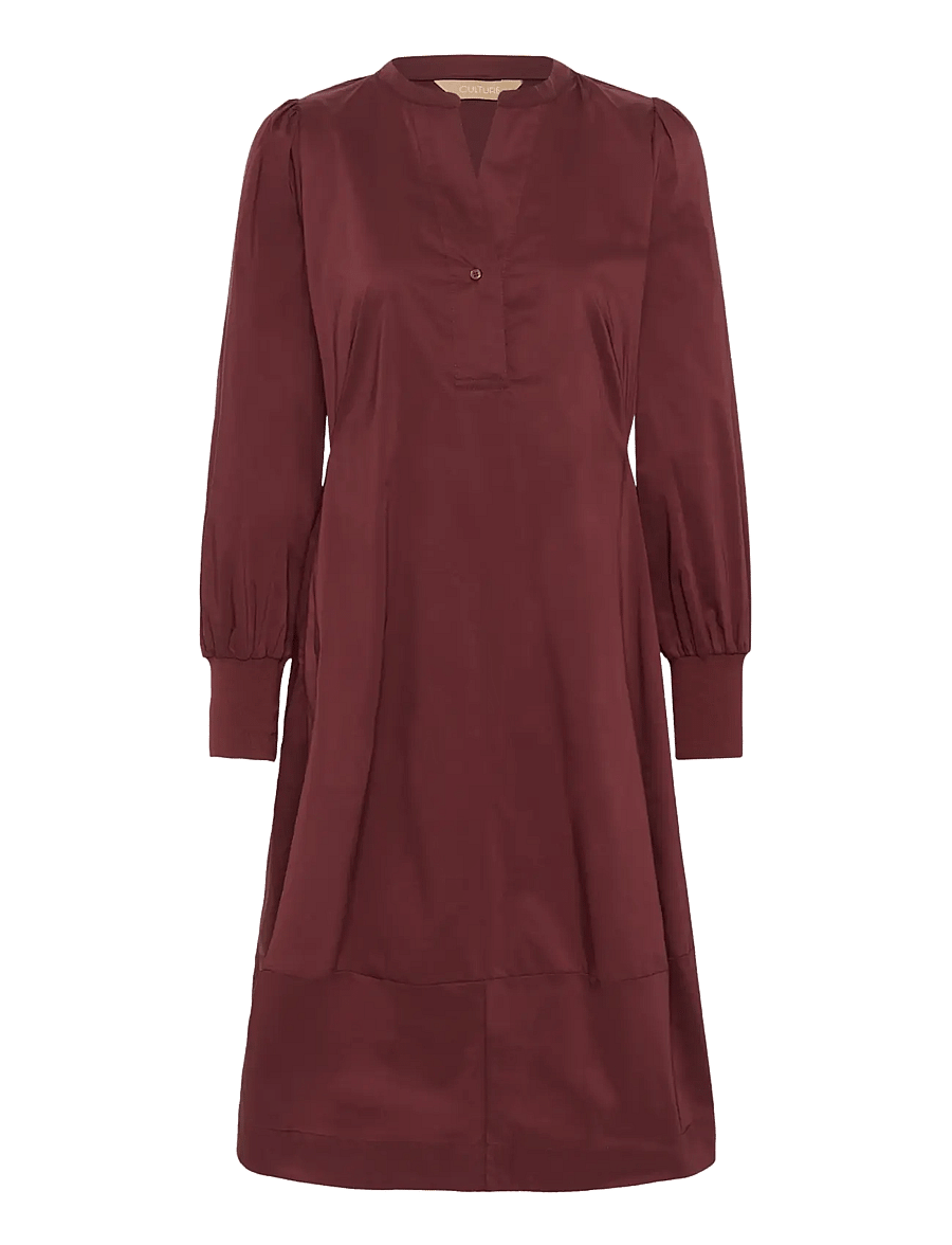 Culture - CUantoinett Rib Dress - midiklänningar - chocolate truffle - 0