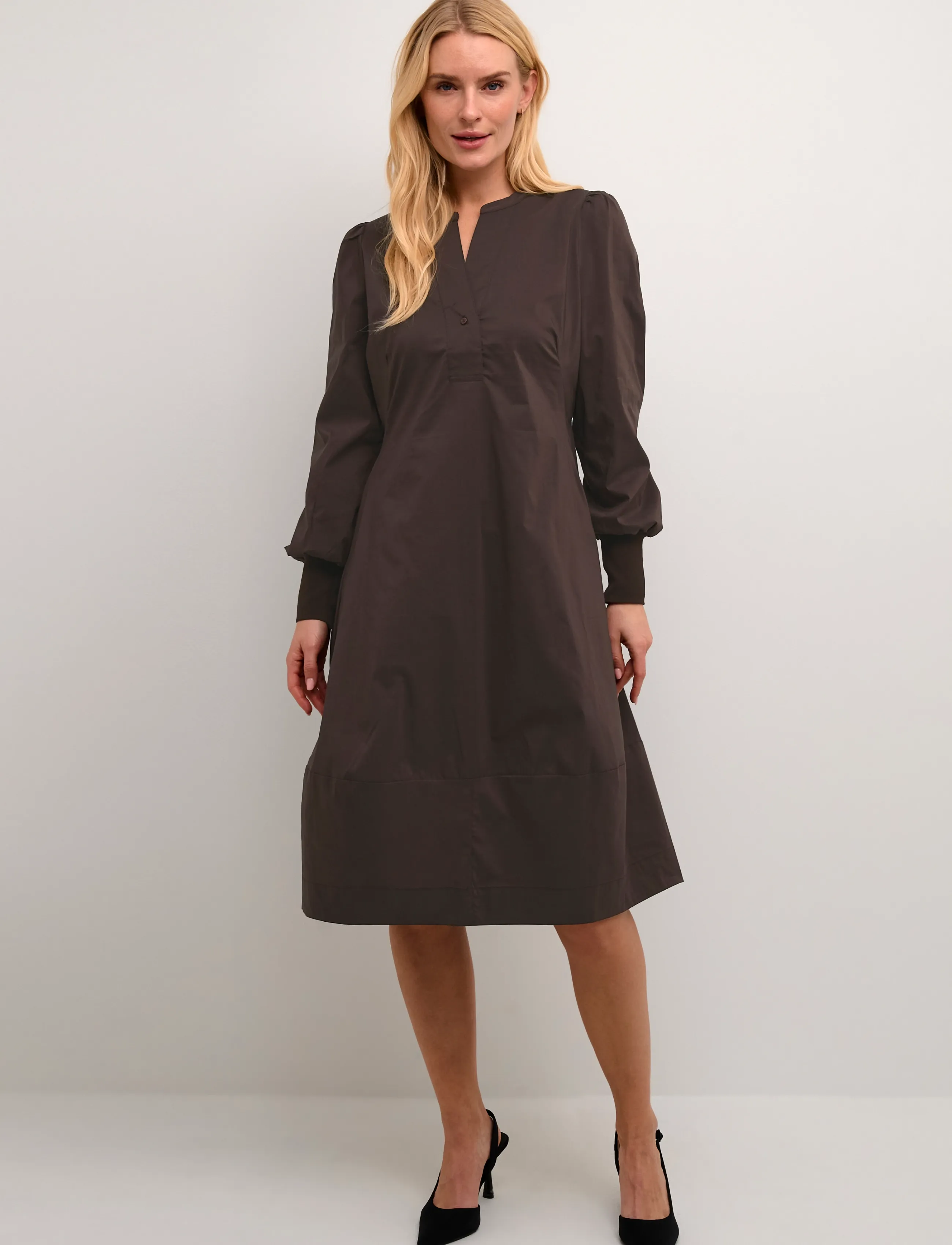 Culture - CUantoinett Rib Dress - midikleider - demitasse - 3