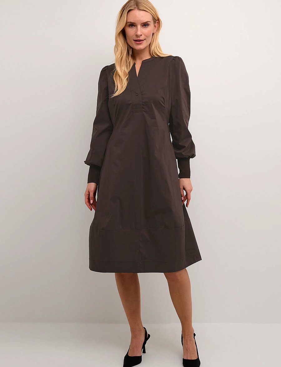 Culture - CUantoinett Rib Dress - midikleider - demitasse - 3