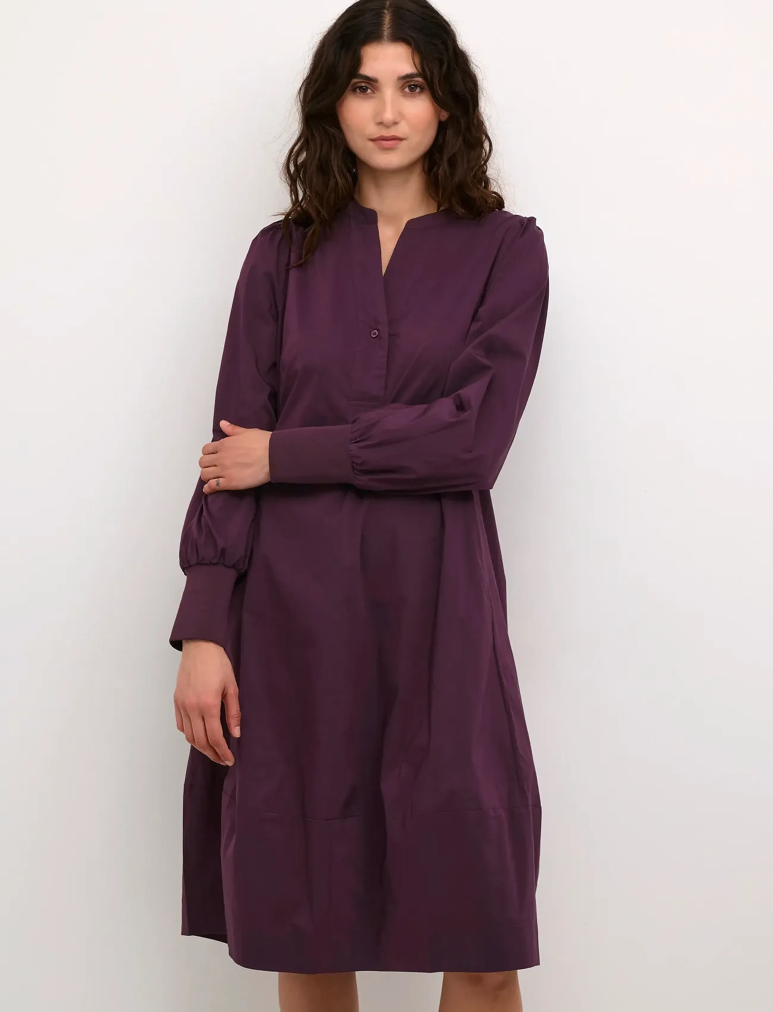 Culture Cuantoinett Rib Dress, XS, Burgundy, Kjoler > Knælange Og Midi, Dame
