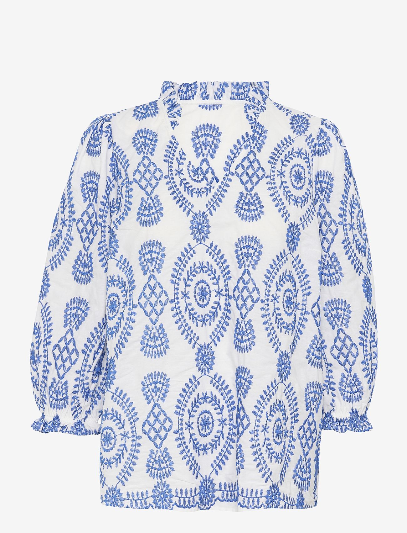 Culture - CUtia Blouse - kurzämlige blusen - blue/white - 1
