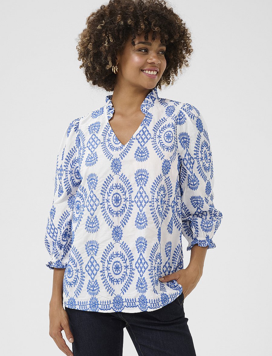 Culture - CUtia Blouse - stutterma blússur - blue/white - 0
