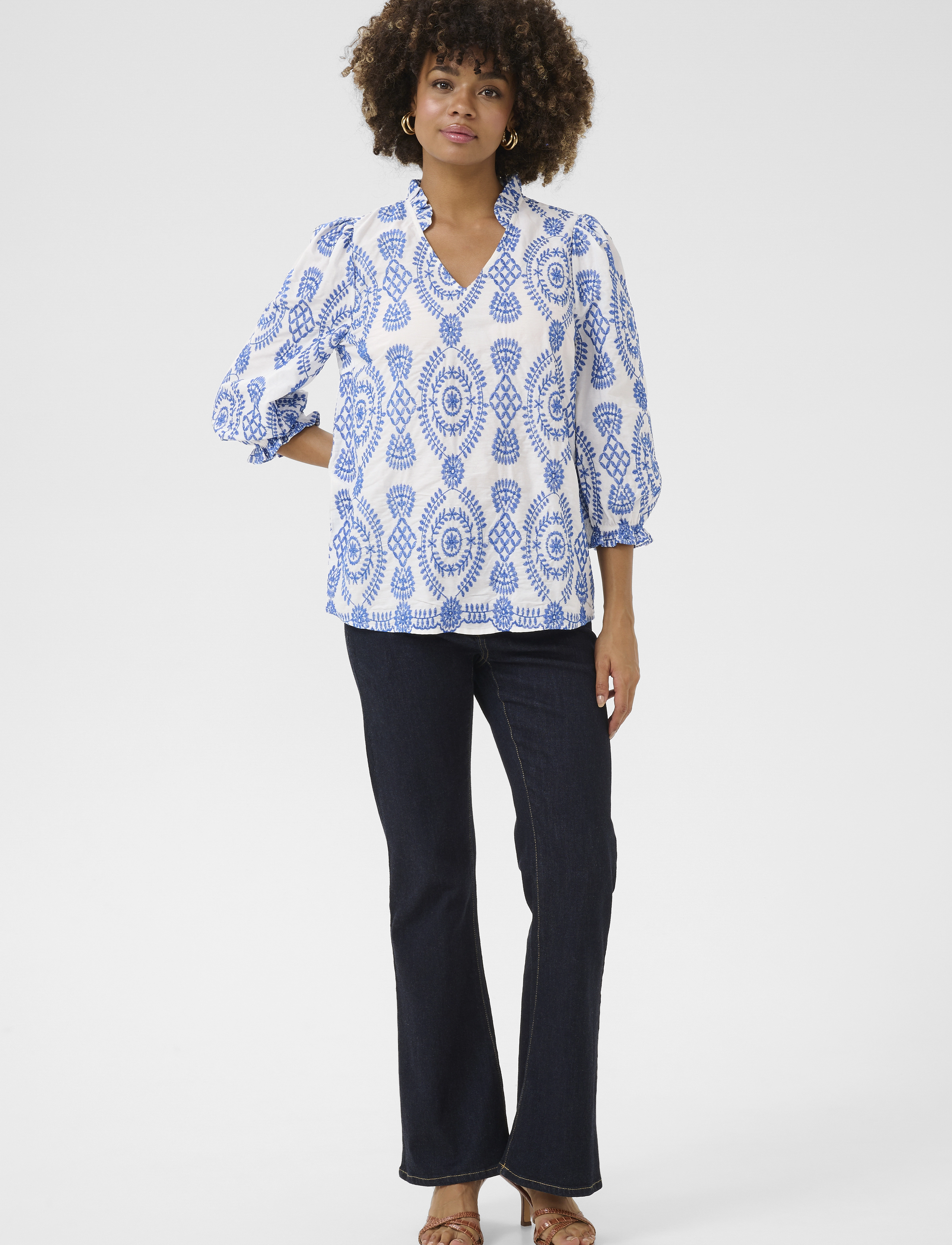 Culture - CUtia Blouse - stutterma blússur - blue/white - 3