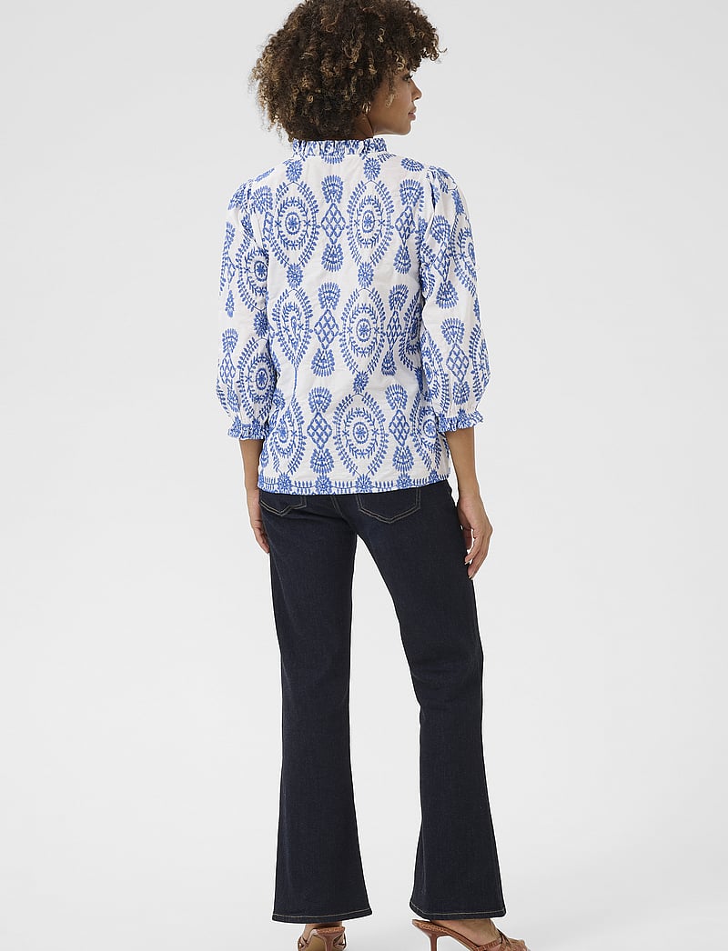 Culture - CUtia Blouse - kurzämlige blusen - blue/white - 4