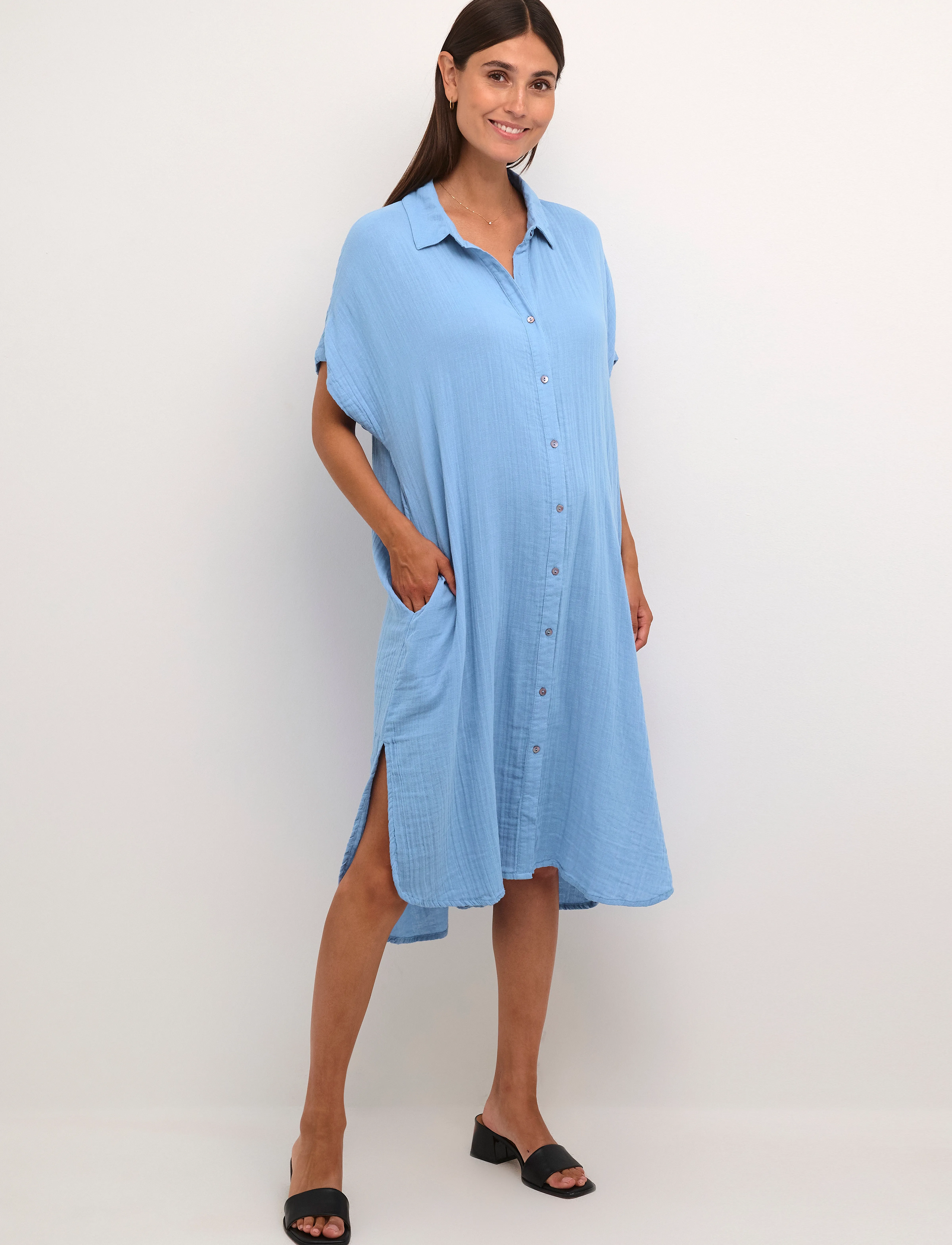 Culture - CUelina Kaftan Dress - kesämekot - della robbia blue - 3