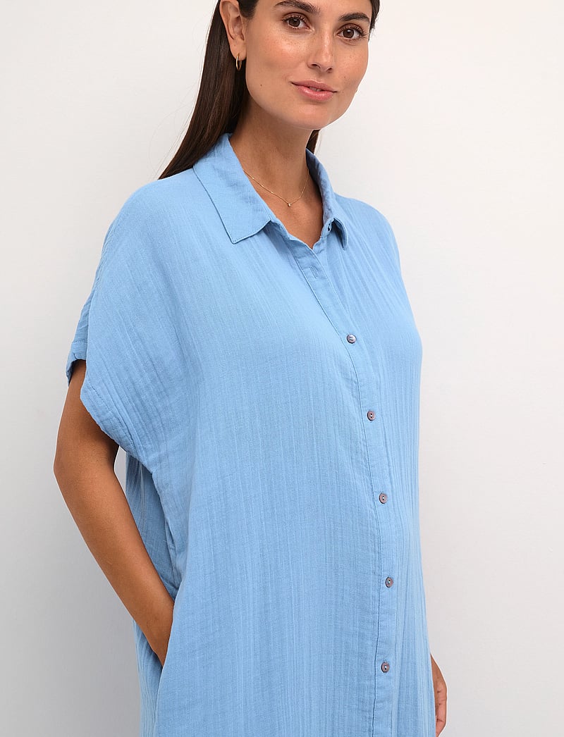 Culture - CUelina Kaftan Dress - skjortekjoler - della robbia blue - 5