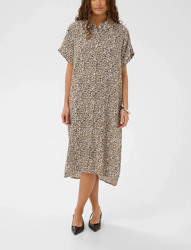 Culture - CUelina Kaftan Dress - sommerkleider - light leopard - 0