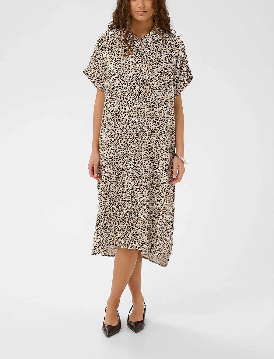 Culture - CUelina Kaftan Dress - light leopard - 0