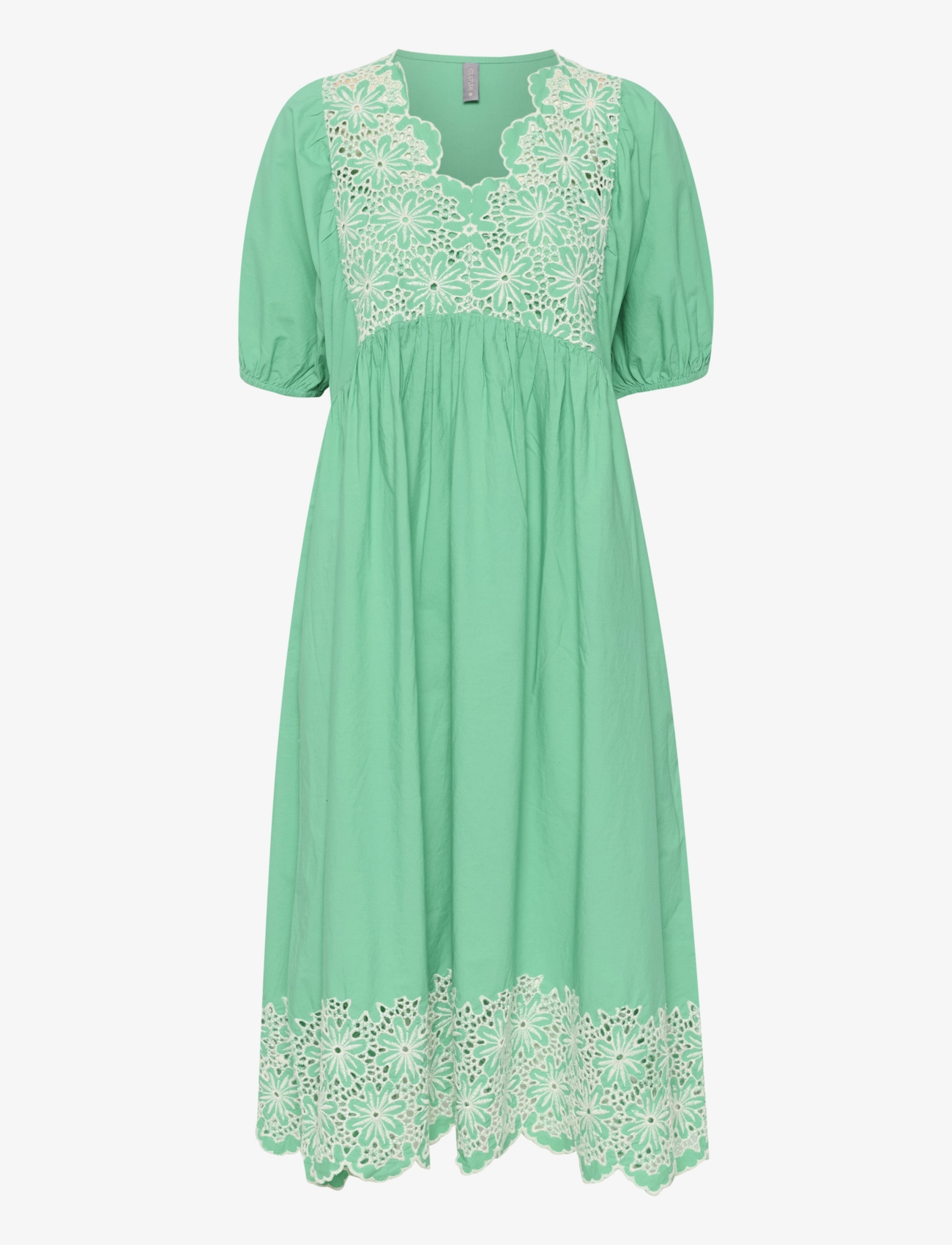 Culture CUvalda Dress - Kleidid - GREEN W/WHITE / green