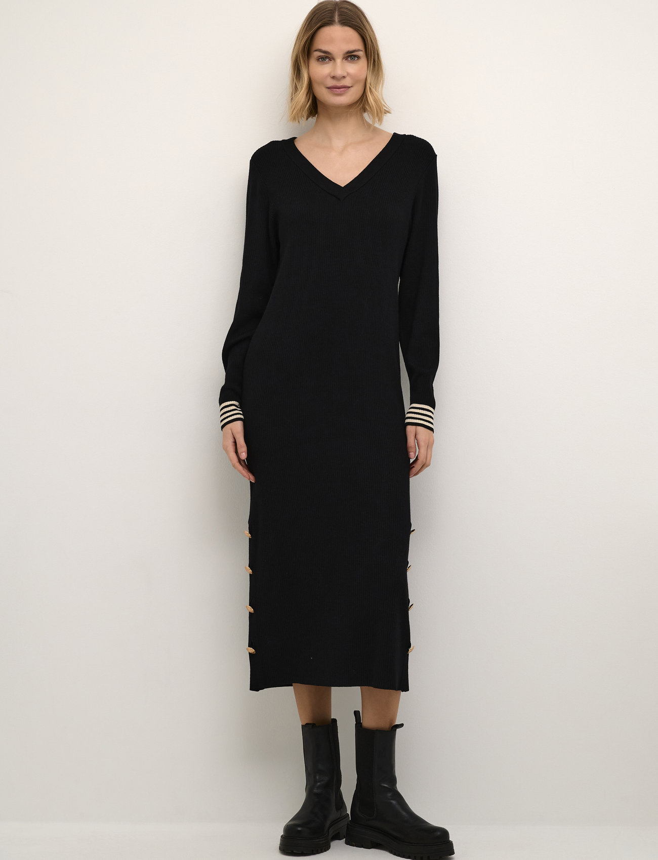 Culture - CUannemarie Dress - stickade klänningar - black - 1
