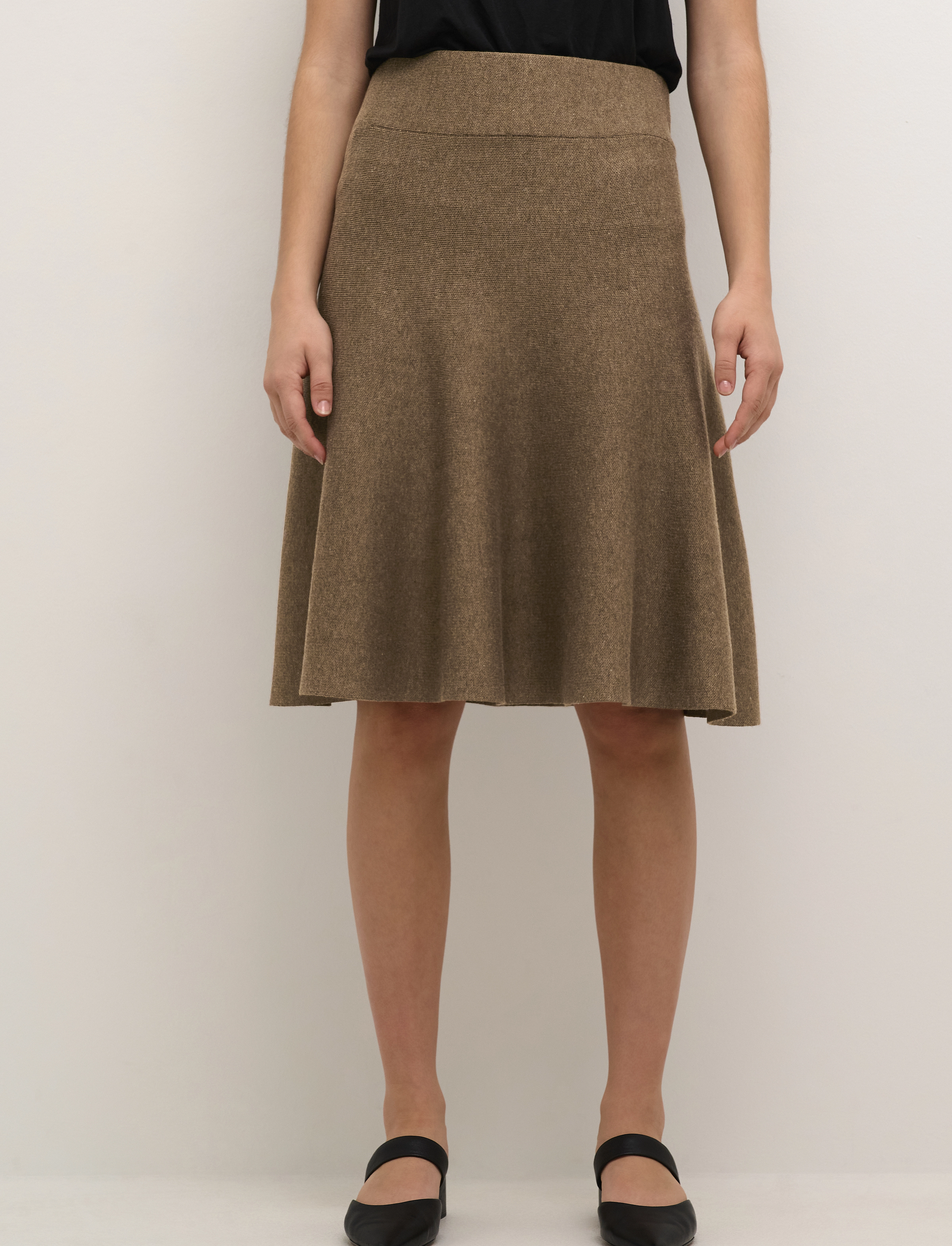 Culture Cuannemarie Skirt, XXL, Brown, Nederdele > Knælange Og Midi, Dame