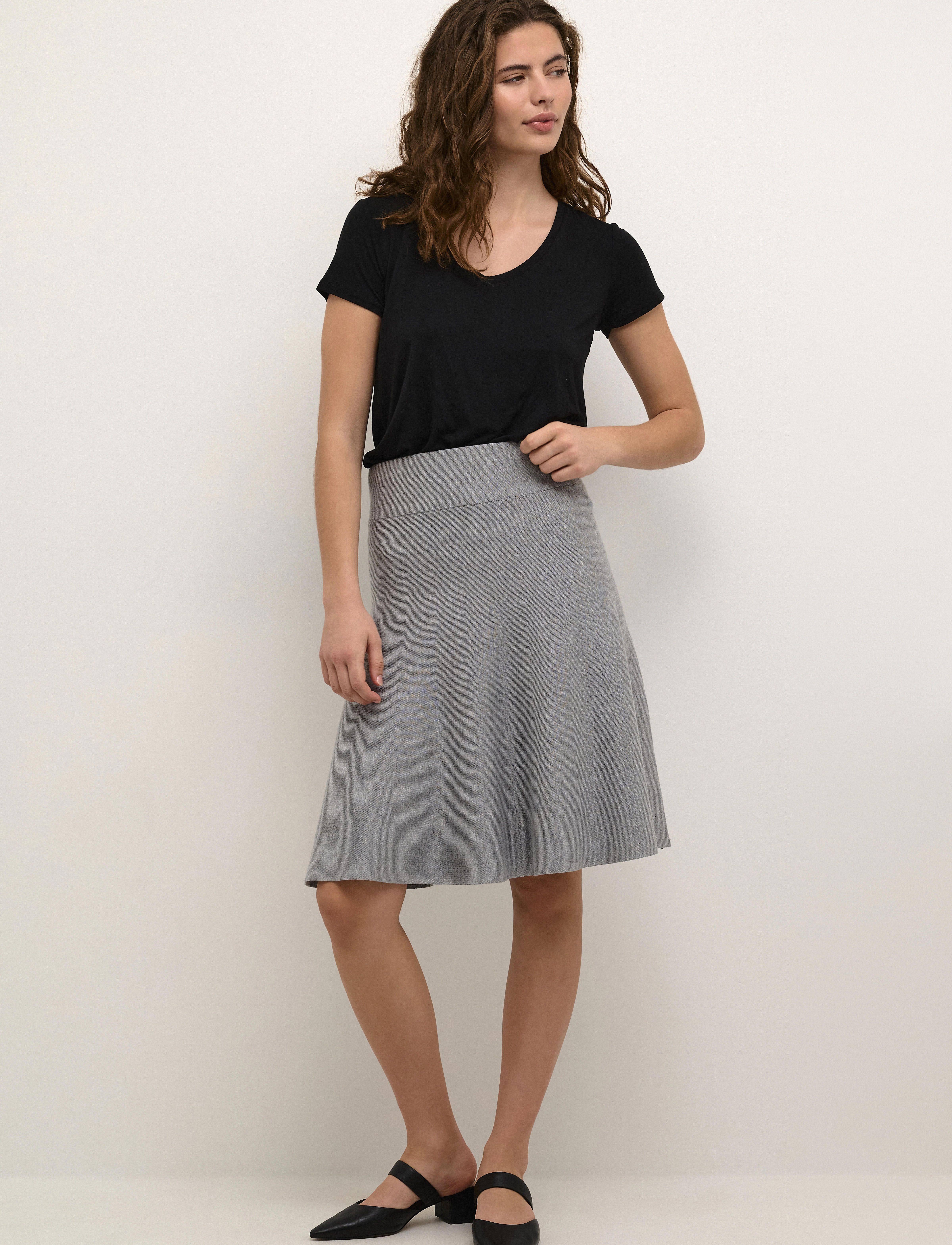 Culture - CUANNEMARIE SKIRT - kootud seelikud - light grey melange - 3